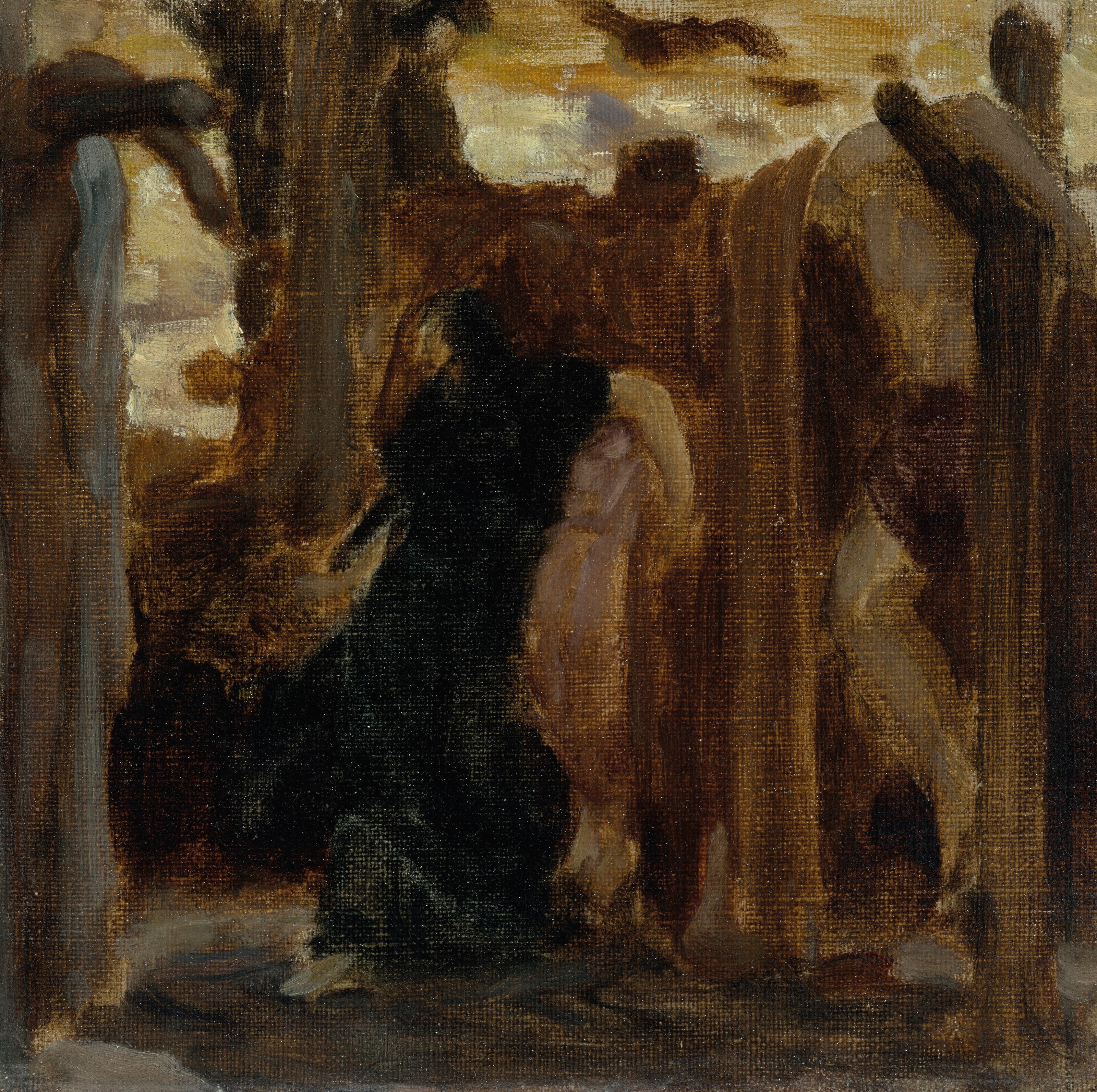 《Rizpah，彩色素描》（Rizpah, a colour sketch）｜弗雷德里克·莱顿 Frederic Leighton｜不明
