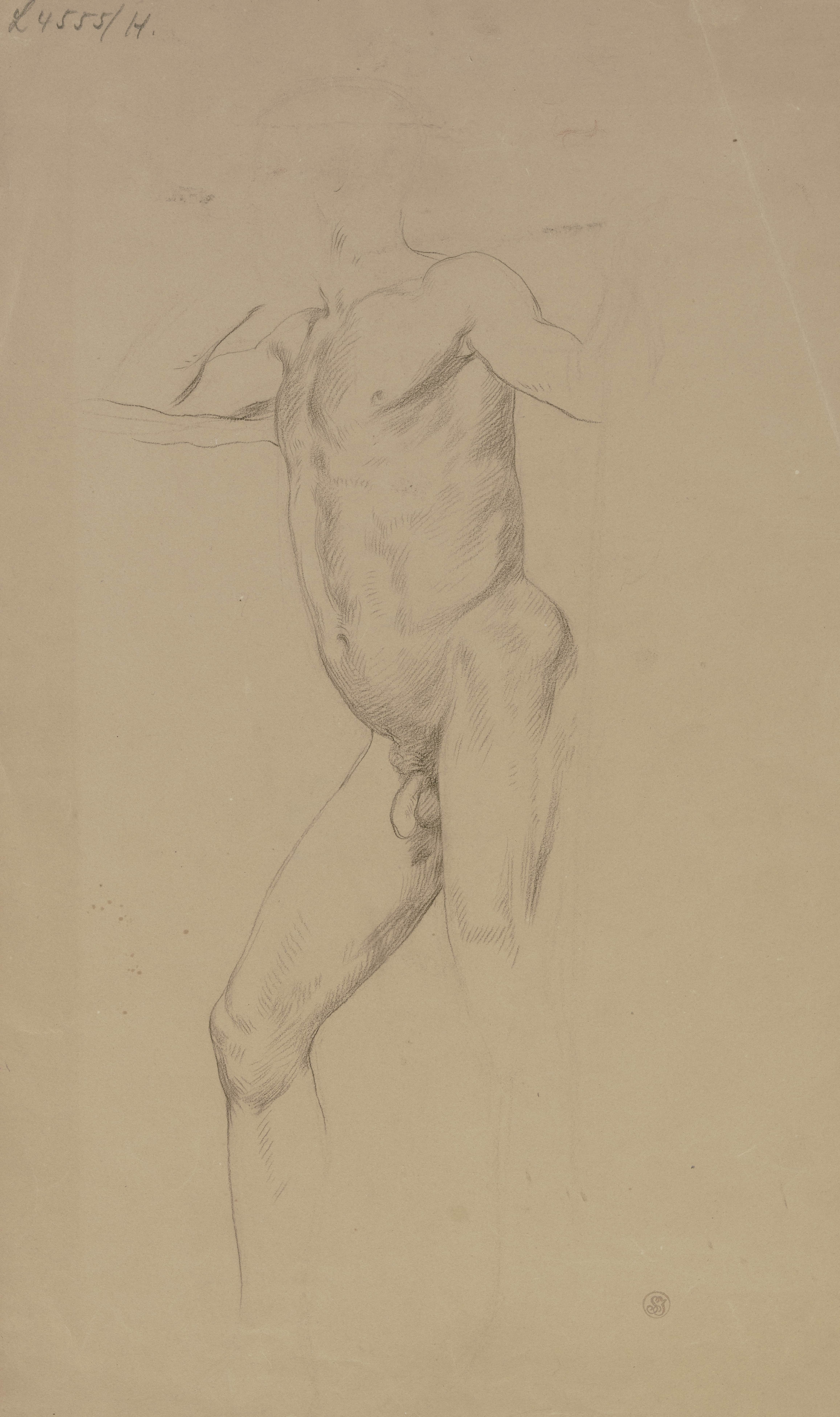 《站立的男性裸体》（Standing male nude）｜弗雷德里克·莱顿 Frederic Leighton｜不明