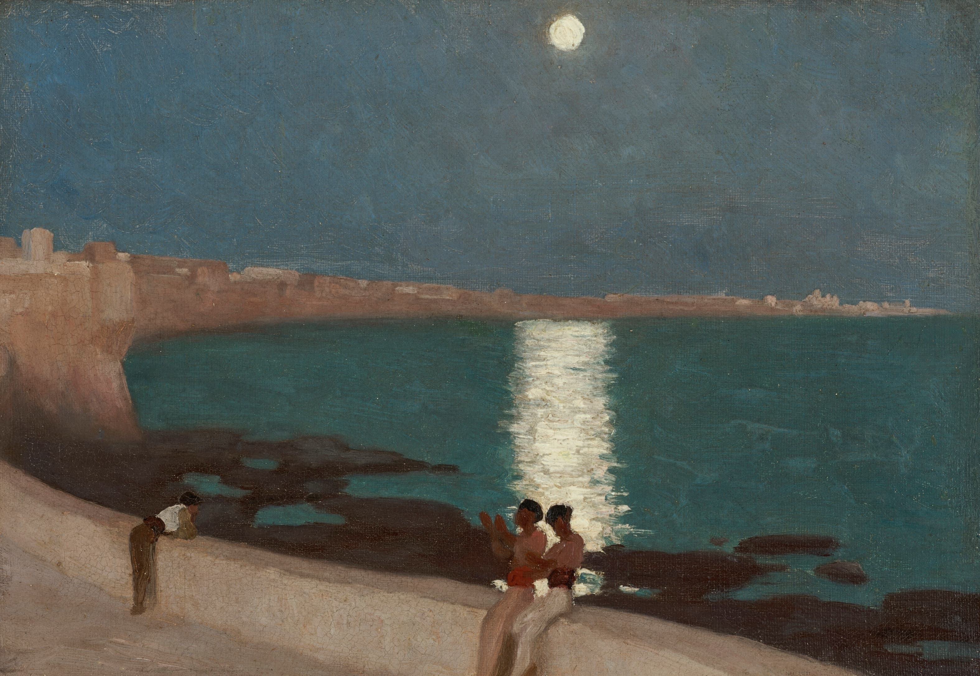 《加的斯湾——月光》（The Bay of Cadiz – Moonlight）｜弗雷德里克·莱顿 Frederic Leighton｜不明