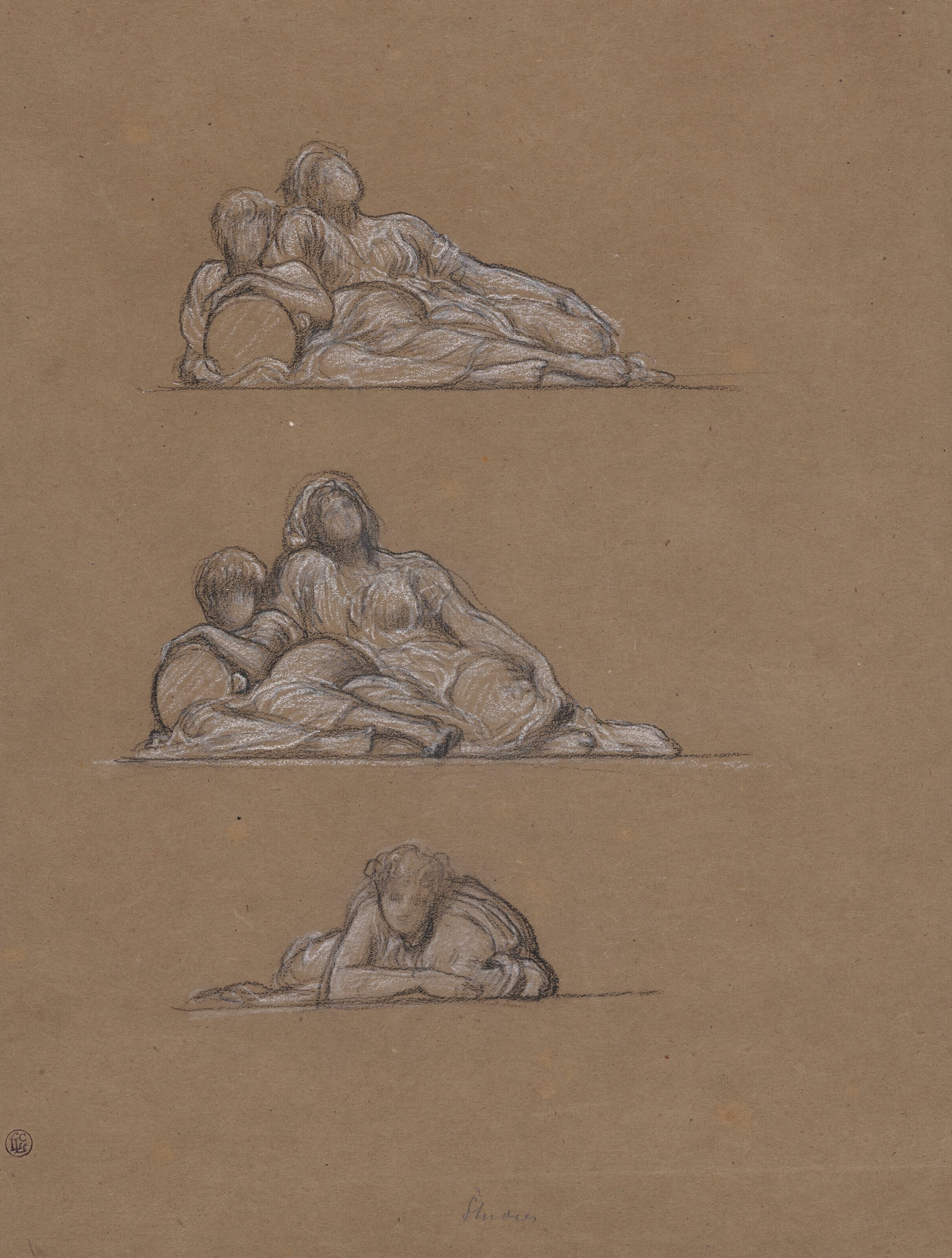 《舞蹈》的三幅人物研究》（Three figure studies for 'The Dance'）｜弗雷德里克·莱顿 Frederic Leighton｜不明