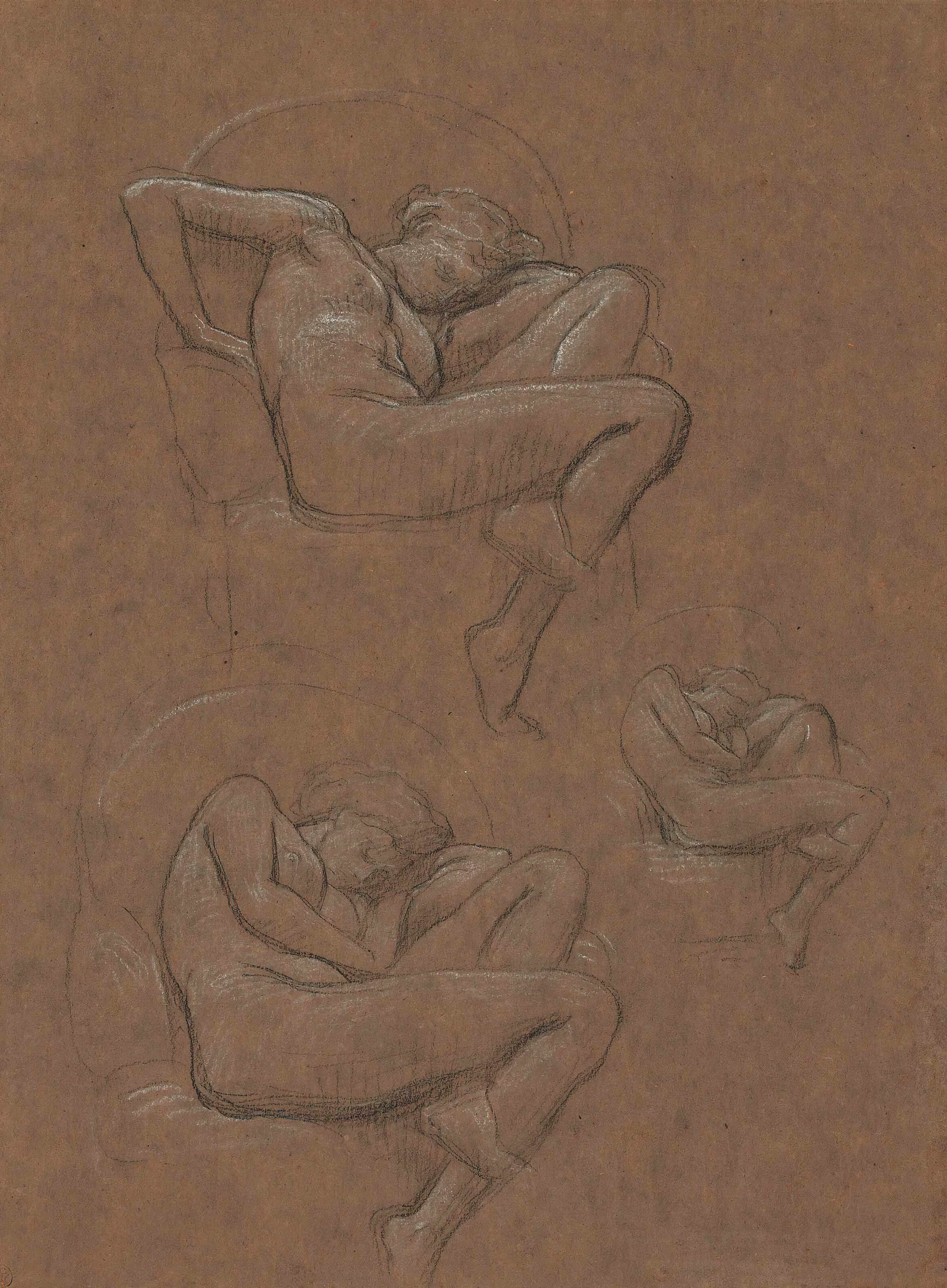 《燃烧的六月》的三项研究》（Three studies for 'Flaming June'）｜弗雷德里克·莱顿 Frederic Leighton｜不明