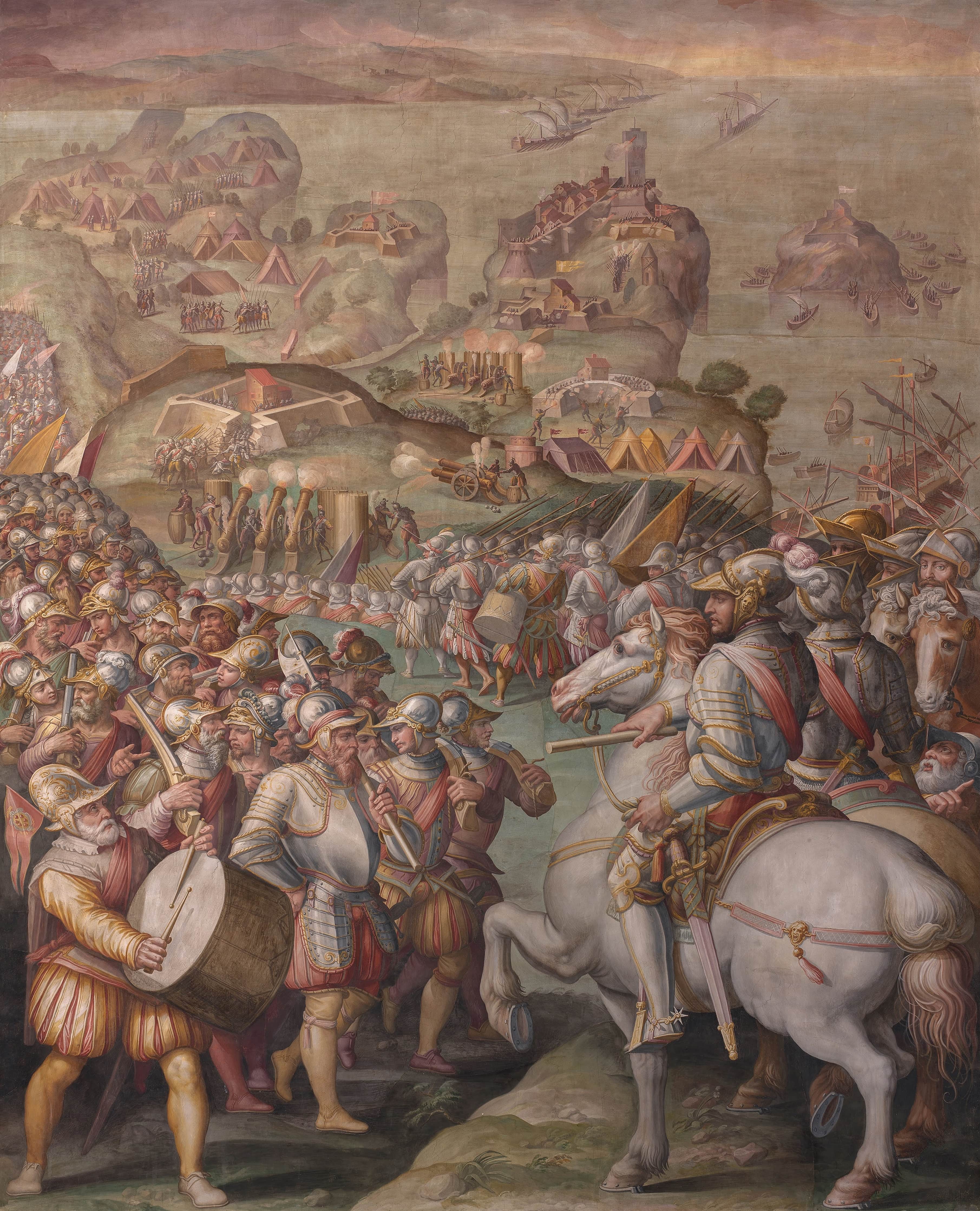 《攻占埃尔科莱港》（Capture of Porto Ercole）｜乔尔乔·瓦萨里 Giorgio Vasari｜1568–1570