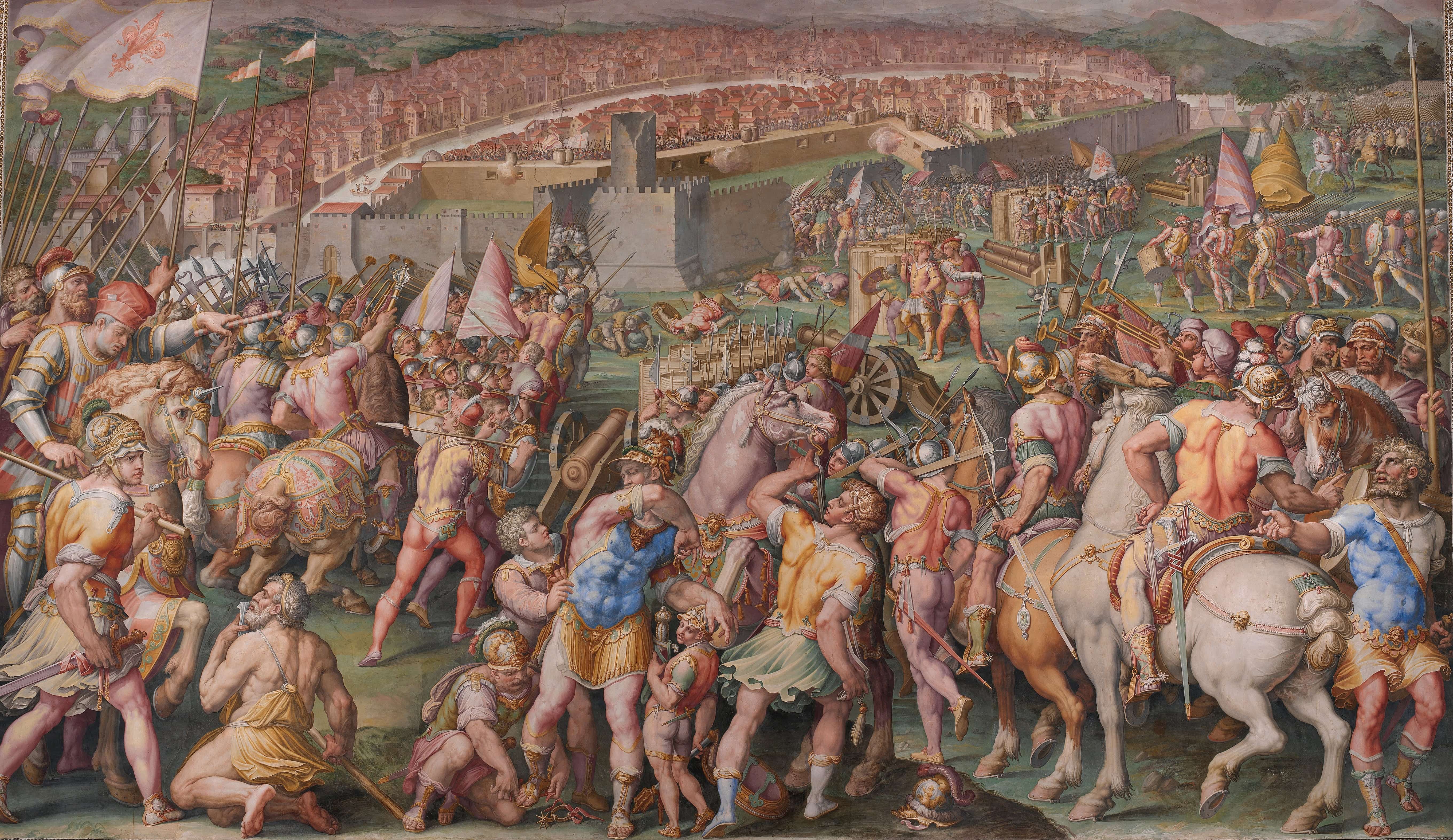 《斯坦帕斯要塞的突袭》（The Storming of the Fortress of Stampace）｜乔尔乔·瓦萨里 Giorgio Vasari｜1568–1571