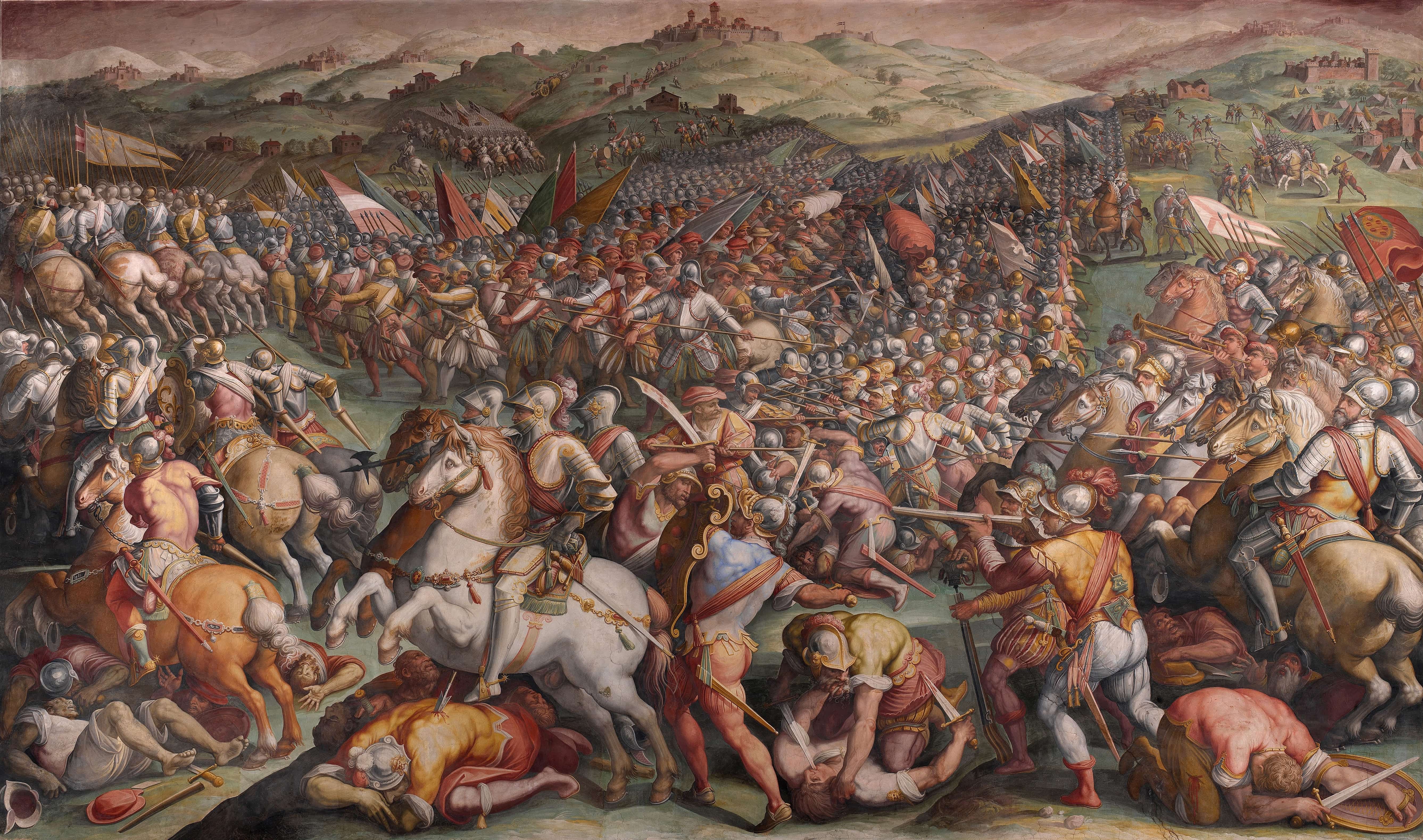 《瓦尔迪基亚纳的马西亚诺之战》（The Battle of Marciano in Val di Chiana）｜乔尔乔·瓦萨里 Giorgio Vasari｜1570–1571