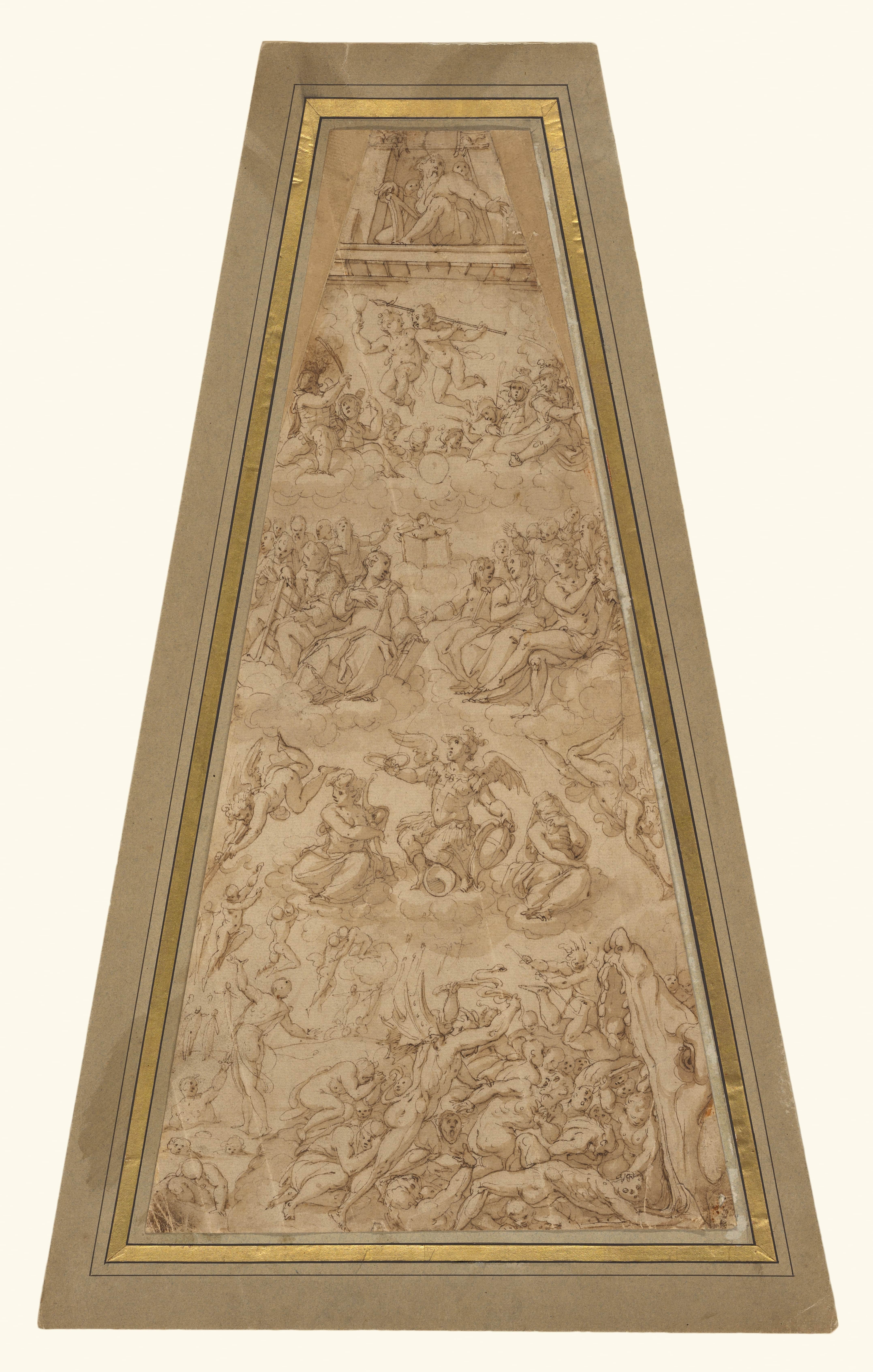 《佛罗伦萨主教座堂穹顶东南区构图习作》（Compositional Study for the Southeast Section of the Cupola of Florence Cathedral）｜乔尔乔·瓦萨里 Giorgio Vasari｜1572