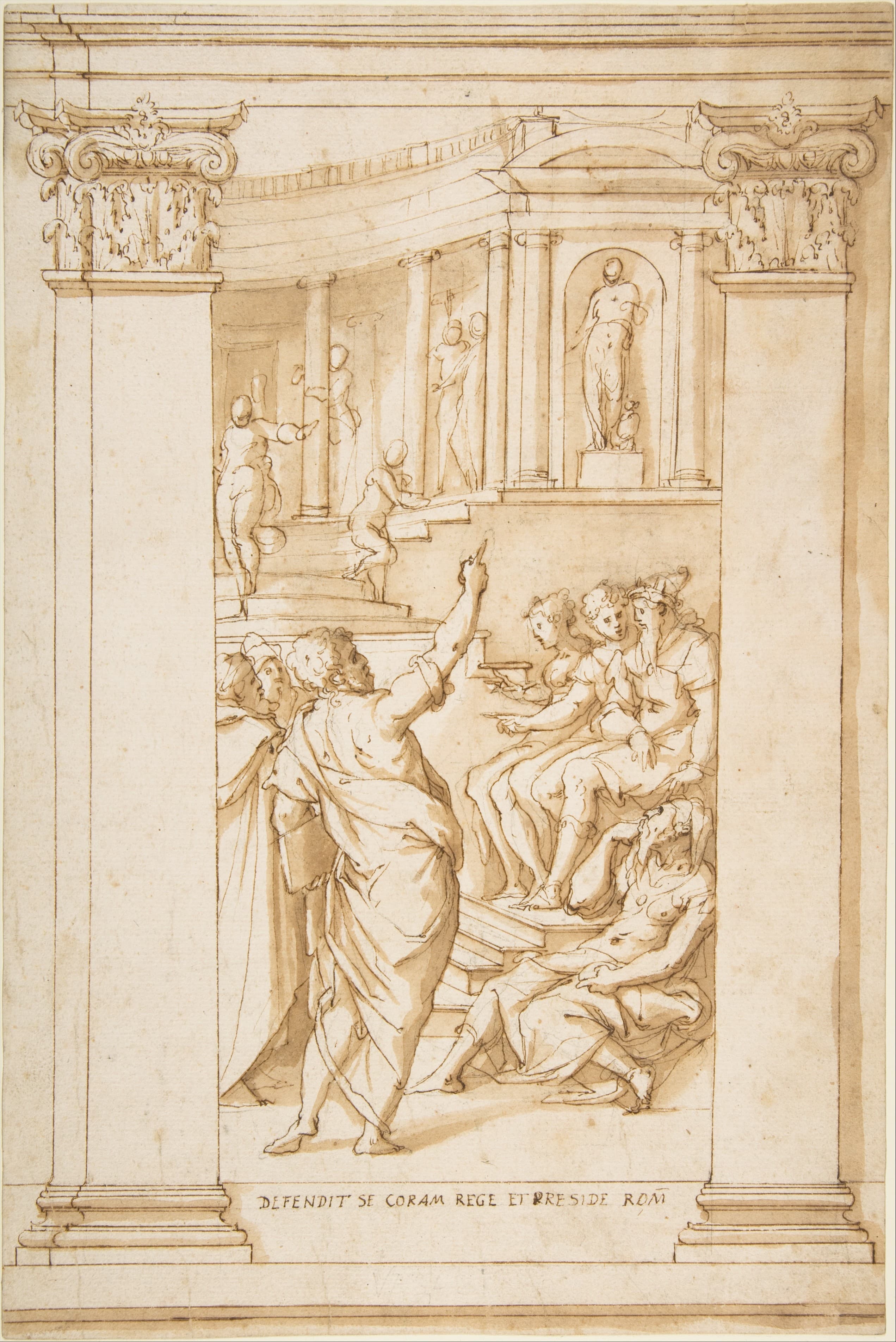 《圣保罗在亚基帕王前申辩》（Saint Paul Speaking before King Agrippa (Acts 26)）｜乔尔乔·瓦萨里 Giorgio Vasari｜1573