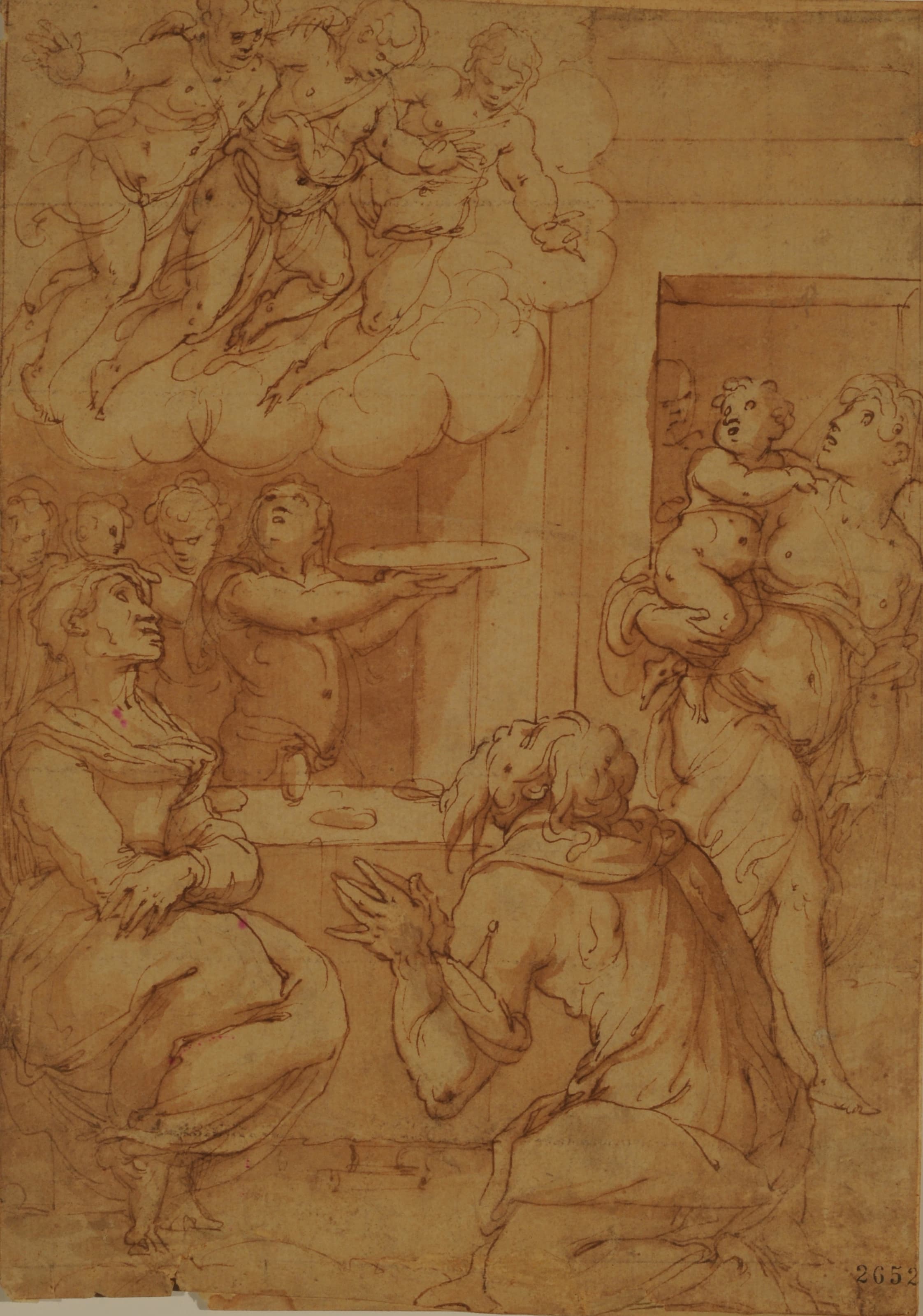 《三位天使显现于亚伯拉罕一家》（The Three Angels Appearing to Abraham's Family）｜乔尔乔·瓦萨里 Giorgio Vasari｜约1571