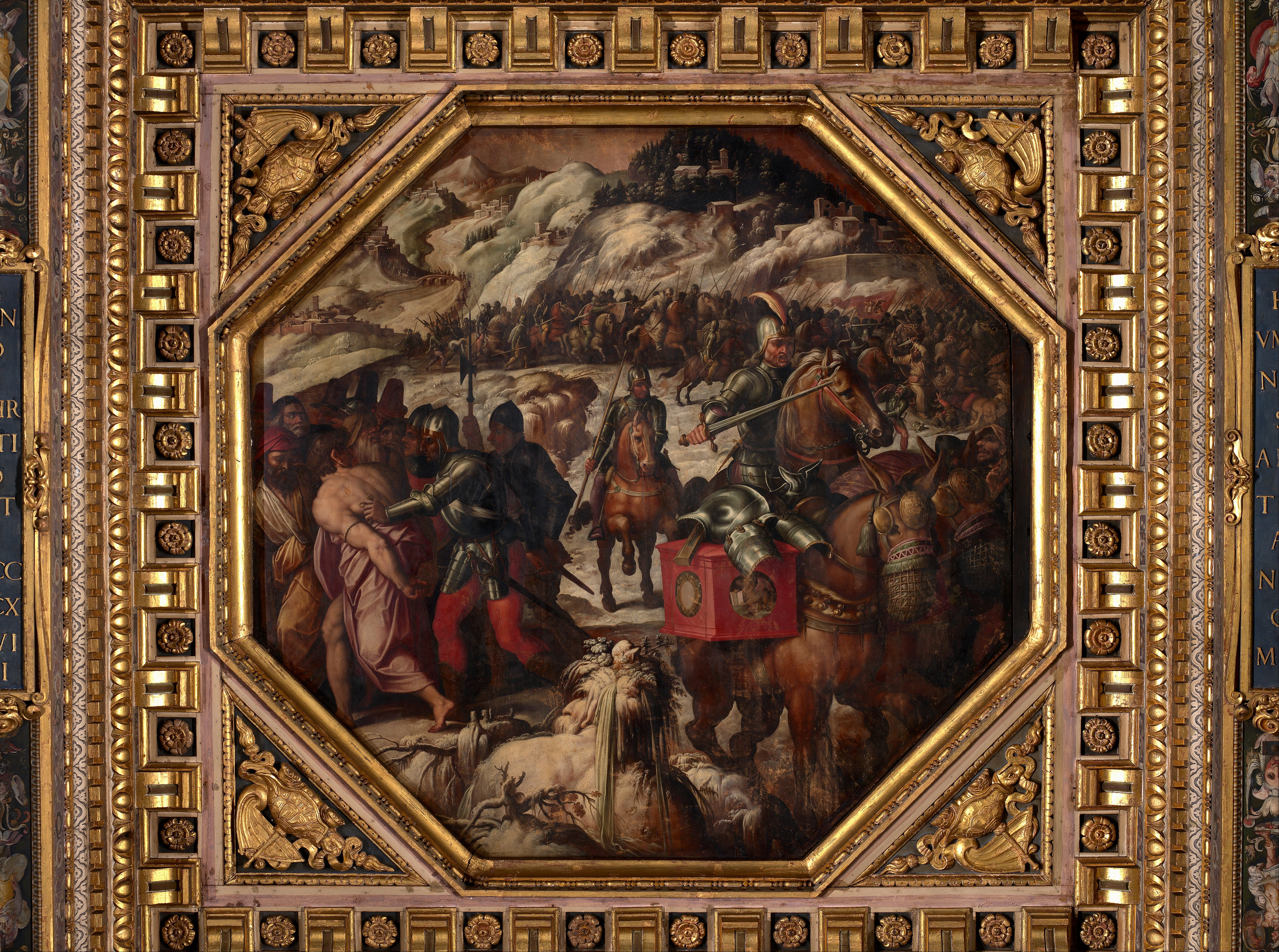 《威尼斯军在卡森蒂诺的败北》（Defeat of the Venetians in Casentino）｜乔尔乔·瓦萨里 Giorgio Vasari｜1563–1565