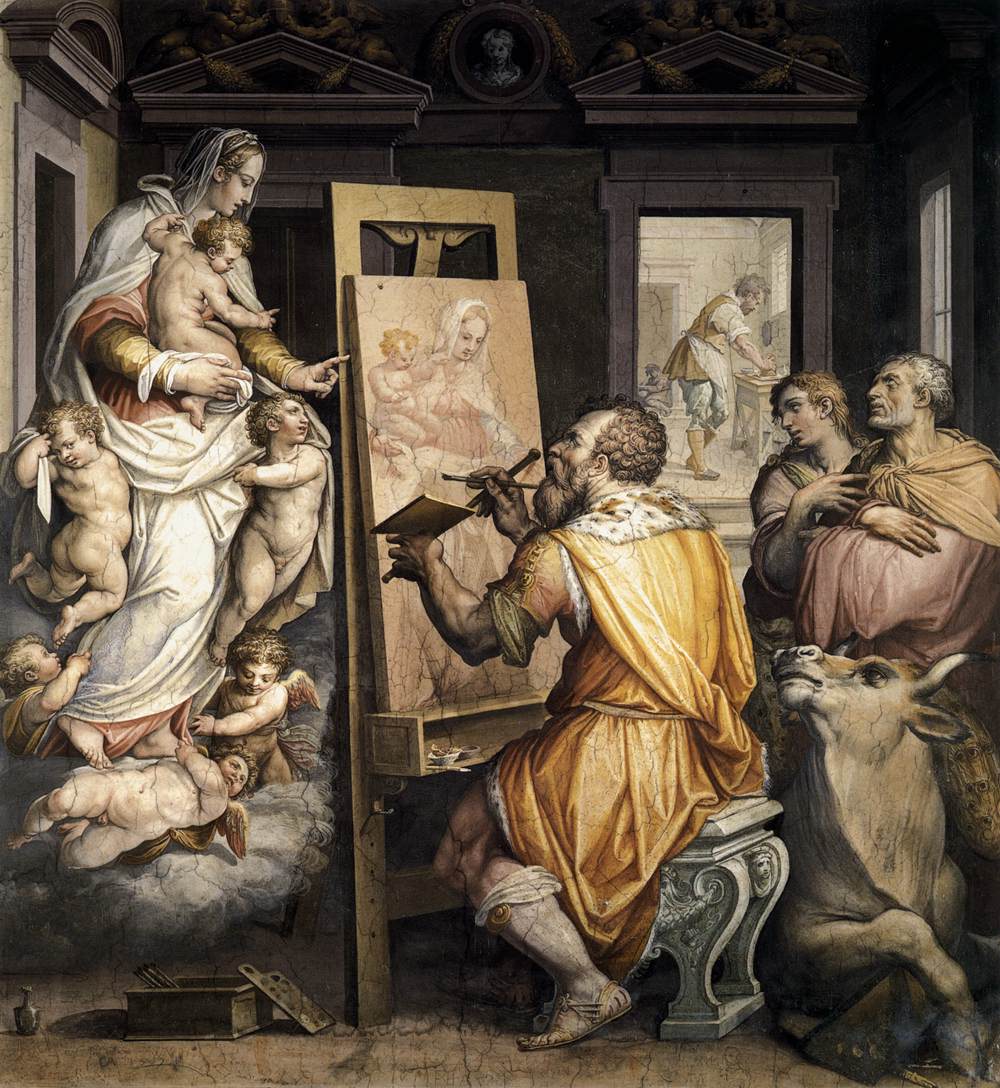 《圣路加绘制圣母像》（Saint Luke Painting the Virgin）｜乔尔乔·瓦萨里 Giorgio Vasari｜约1569–1570
