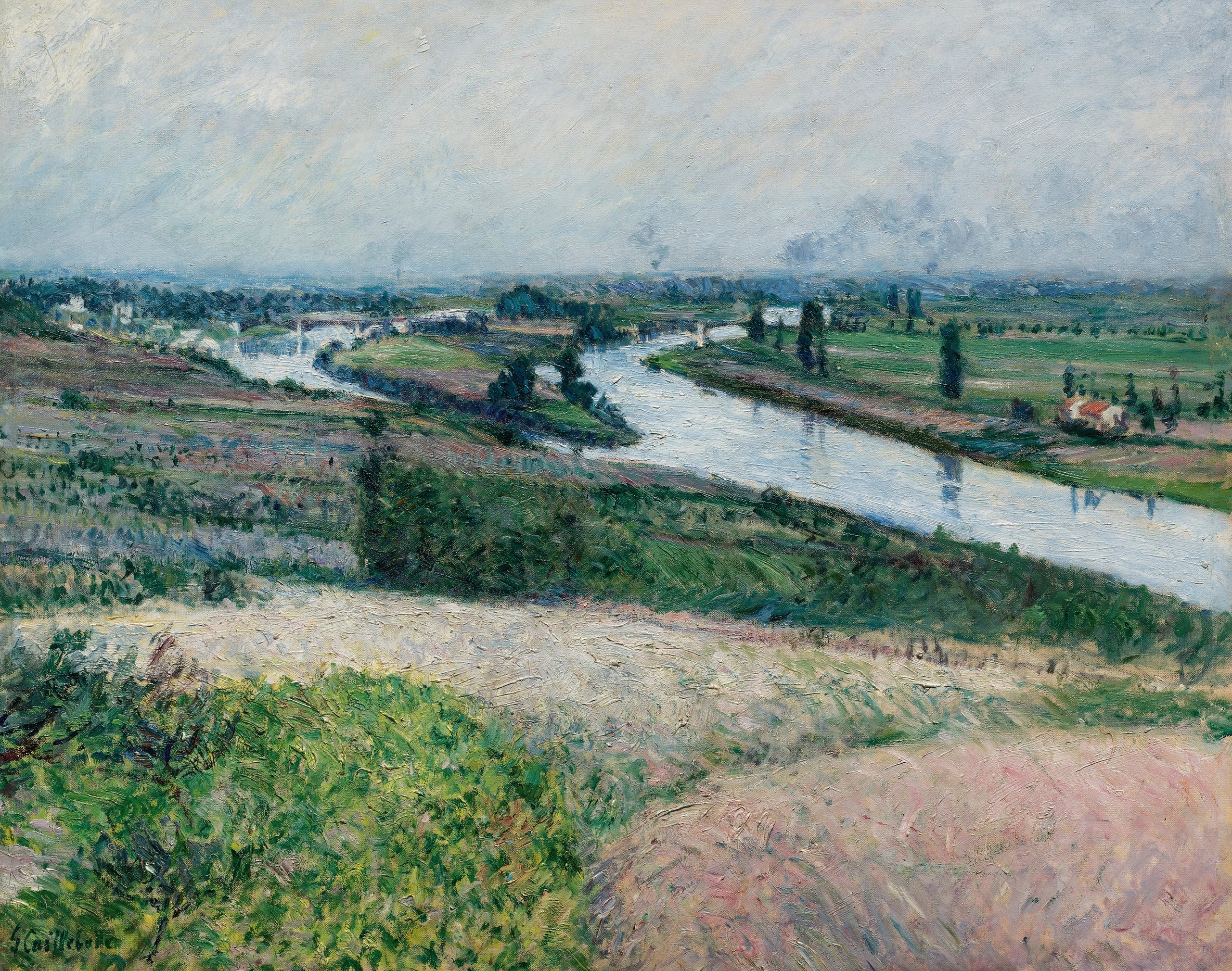 《埃皮奈角的塞纳河》（La Seine À La Pointe D’epinay）｜古斯塔夫·卡耶博特 Gustave Caillebotte｜约 1888
