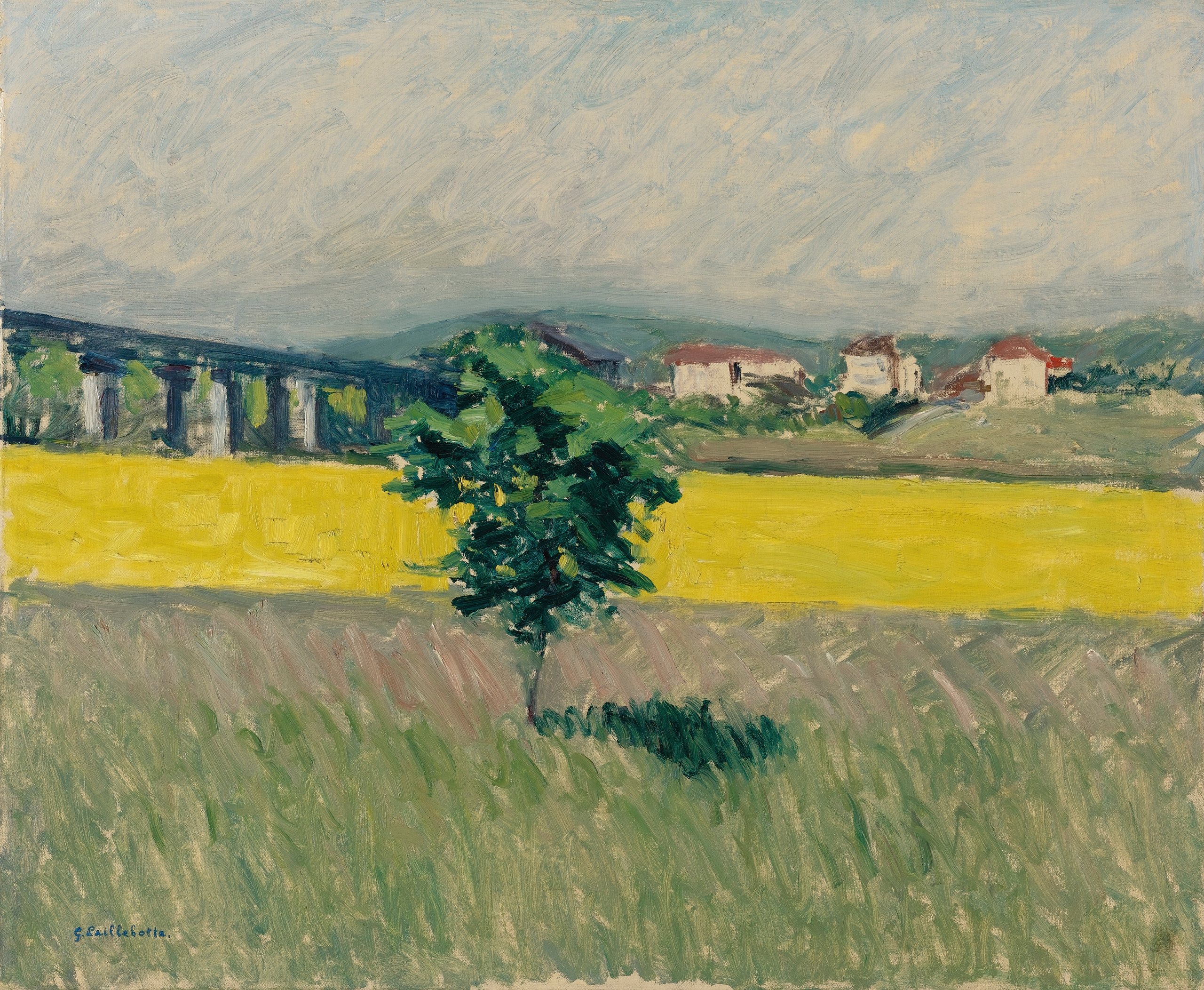 《阿让特伊桥边的草地》（Prairie Au Pont D’argenteuil）｜古斯塔夫·卡耶博特 Gustave Caillebotte｜不明