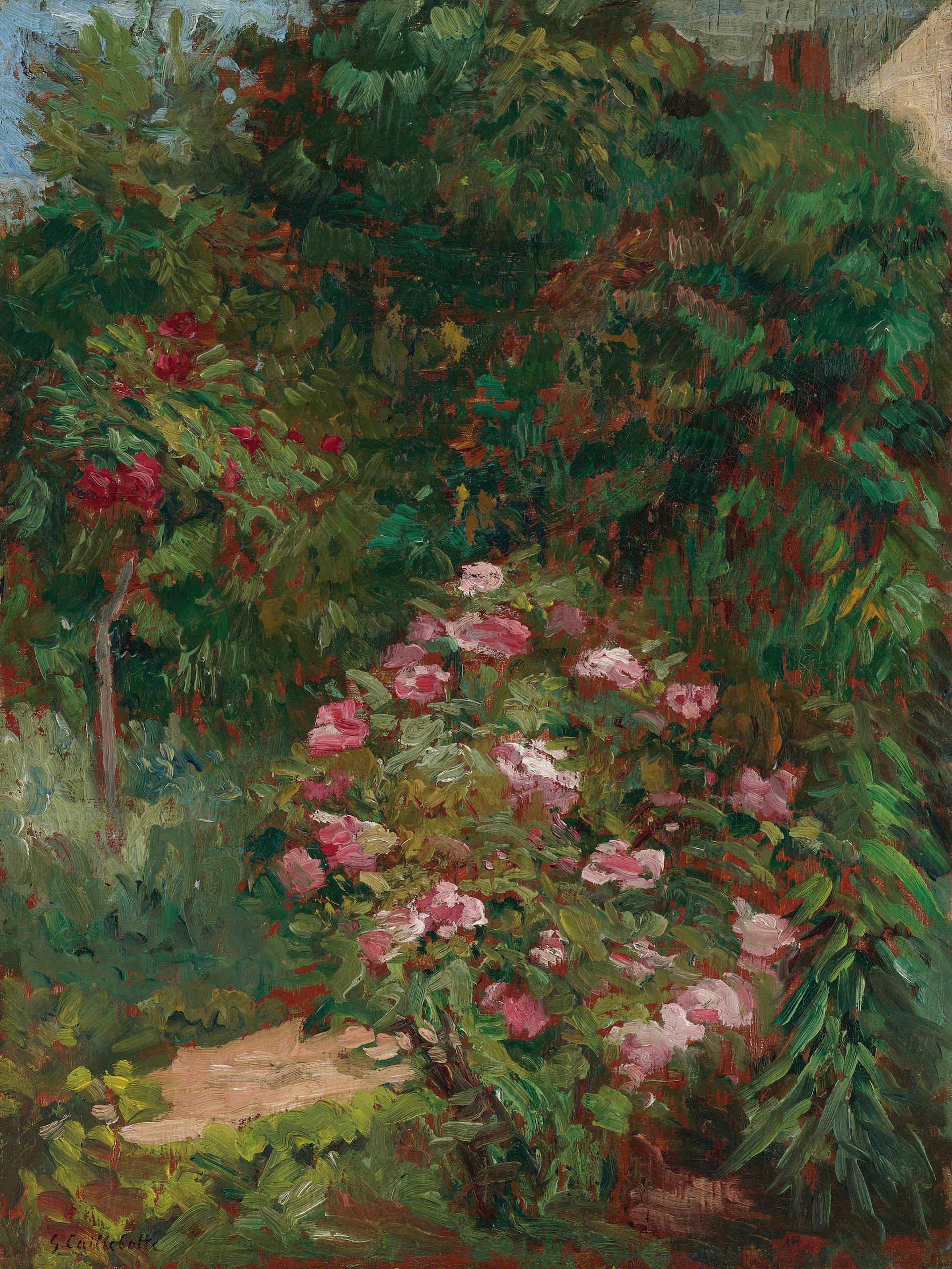 《小热讷维利耶花园的花丛》（Massif De Fleurs, Jardin Du Petit Gennevilliers）｜古斯塔夫·卡耶博特 Gustave Caillebotte｜1884