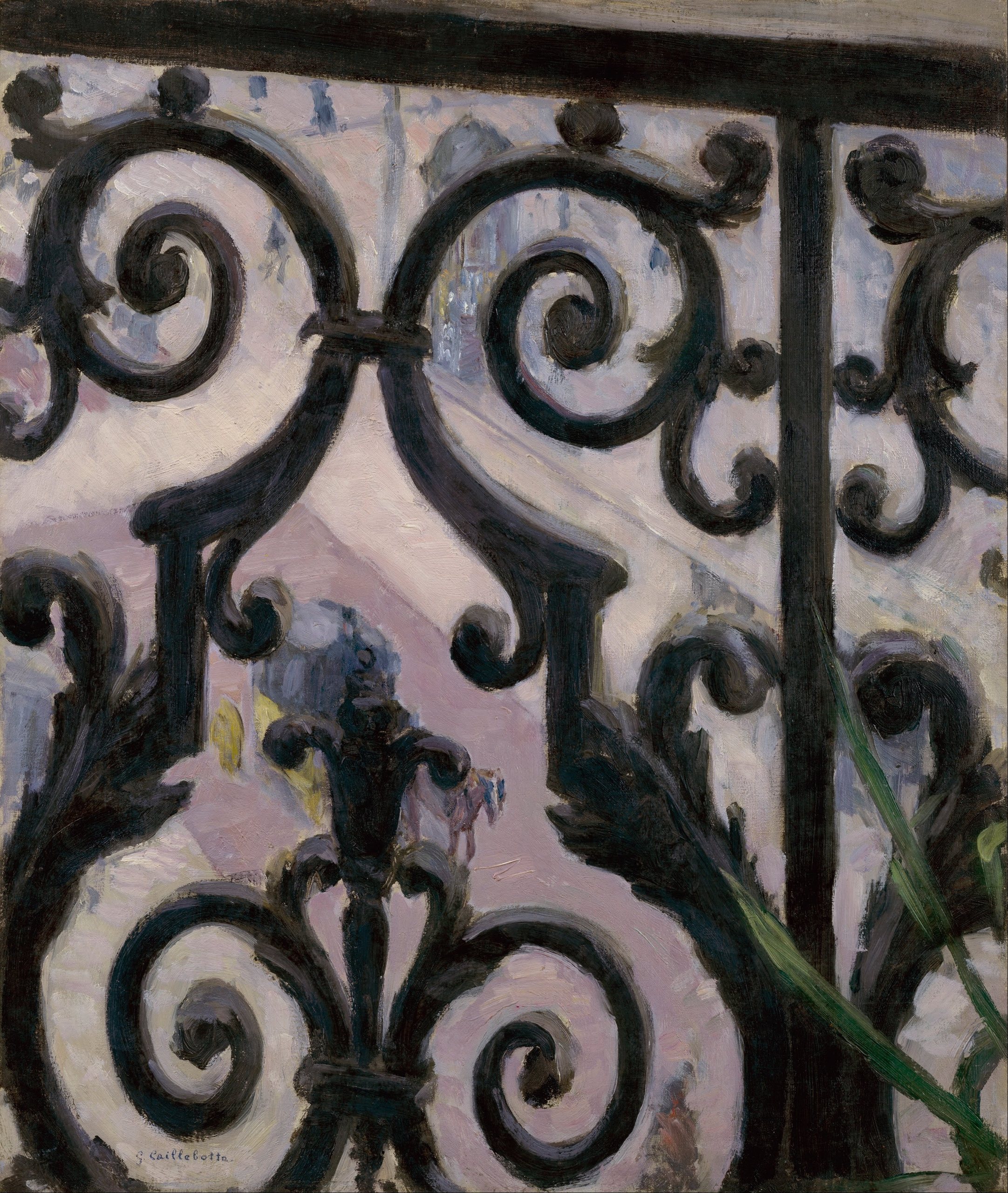 《从阳台眺望》（View from a balcony）｜古斯塔夫·卡耶博特 Gustave Caillebotte｜不明