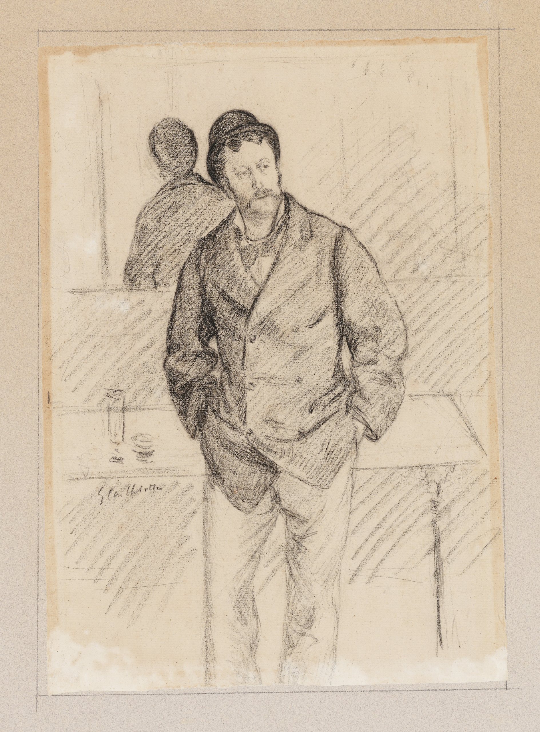 《咖啡馆里》（Au Cafe）｜古斯塔夫·卡耶博特 Gustave Caillebotte｜不明