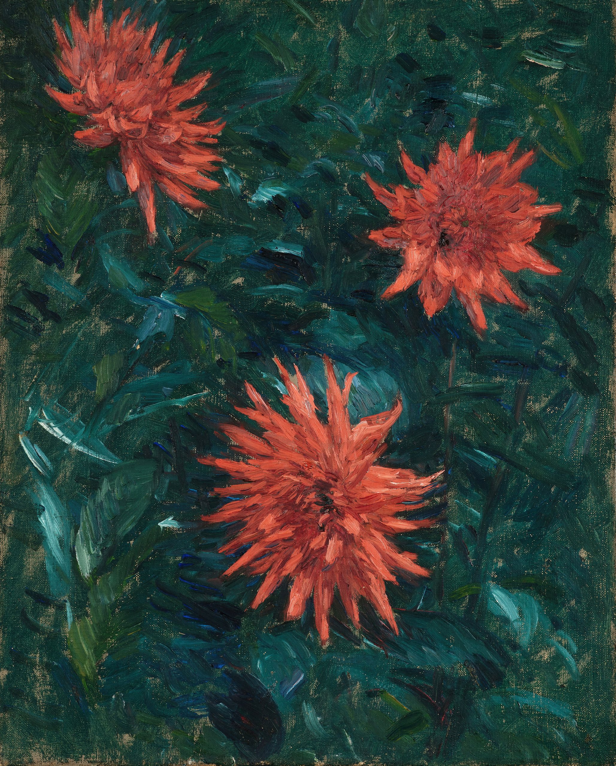 《餐桌旁的勒内·卡耶博特：《午餐》习作》（Etude de fleurs, jardin du Petit Gennevilliers）｜古斯塔夫·卡耶博特 Gustave Caillebotte｜不明