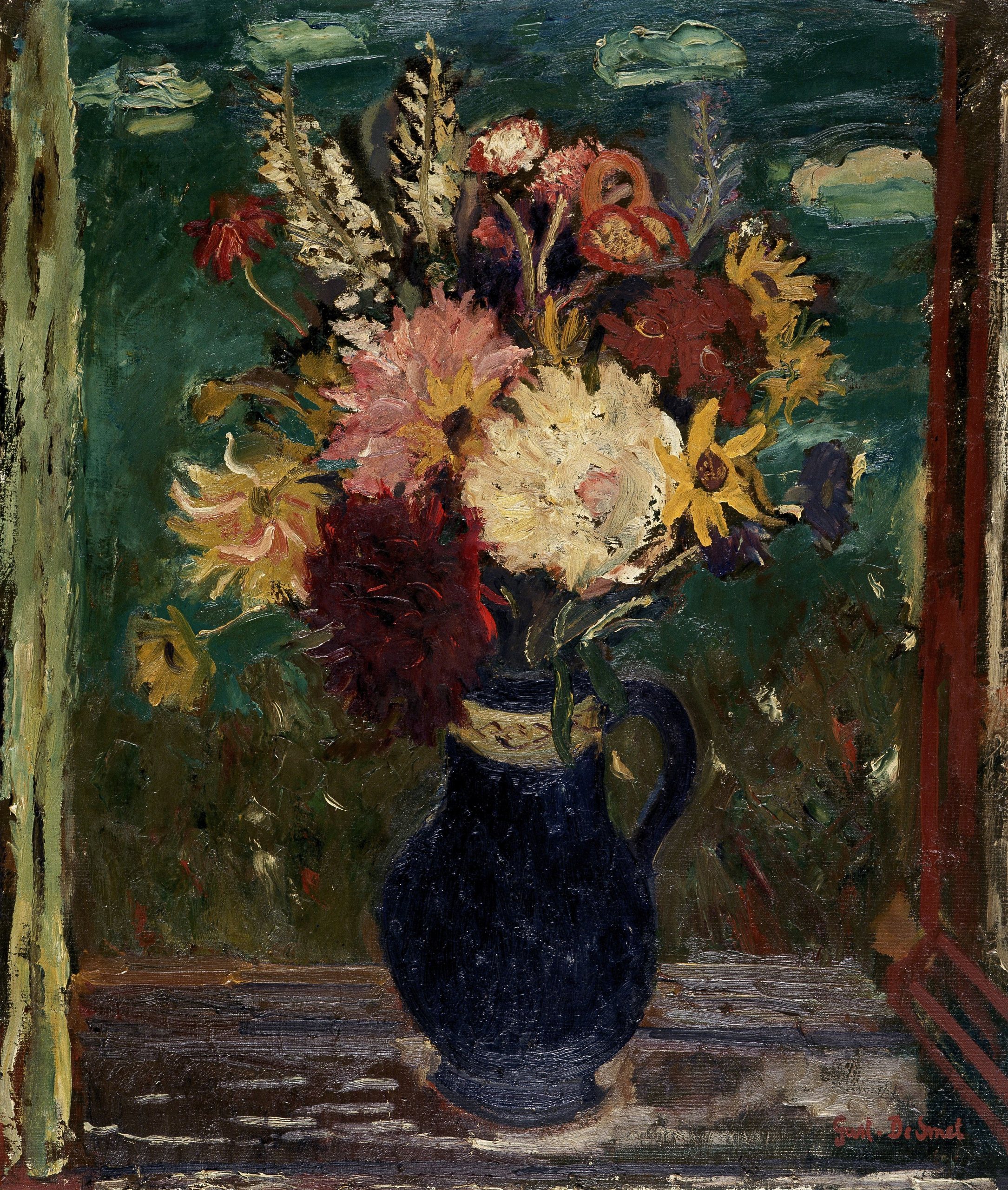 《花瓶里的花》（Flowers in a Vase）｜古斯塔夫·德·斯梅特 Gustave De Smet｜1942