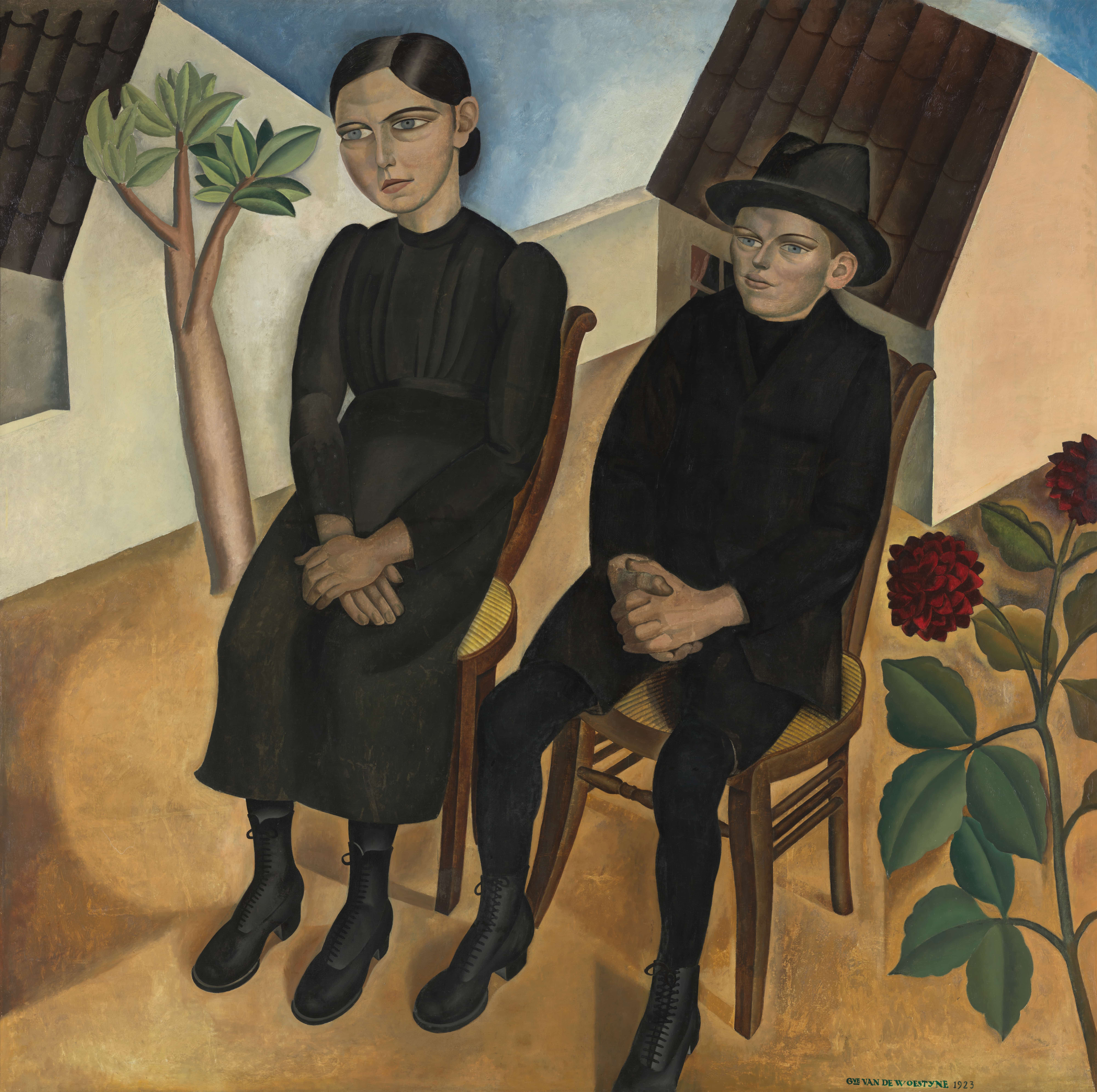 《加斯顿和他的妹妹》（Gaston and his Sister）｜古斯塔夫·范·德·沃斯泰恩 Gustave van de Woestijne｜1923