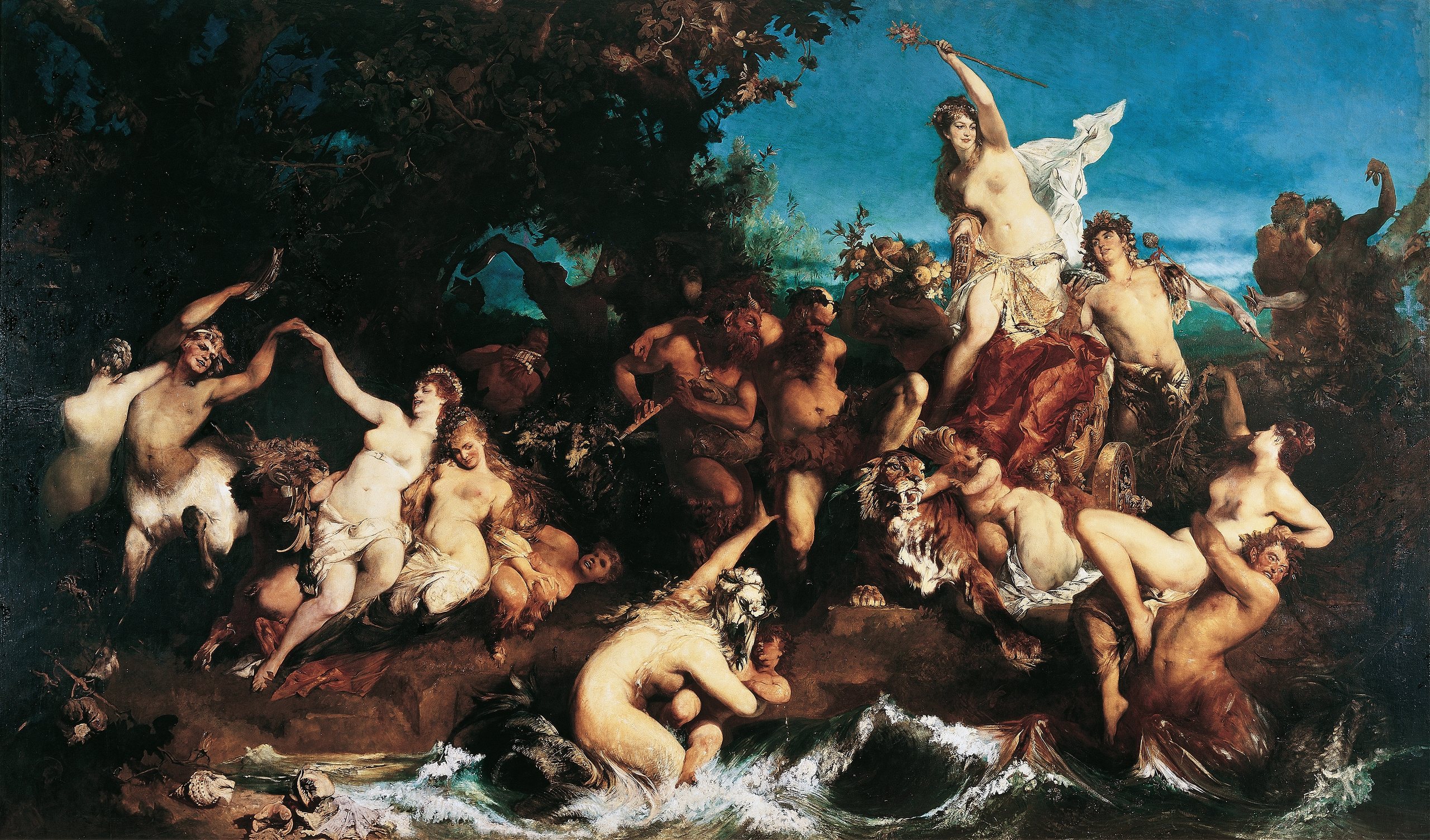 《巴克斯和阿里阿德涅》（Bacchus and Ariadne）｜汉斯·马卡特 Hans Makart｜1873-1874