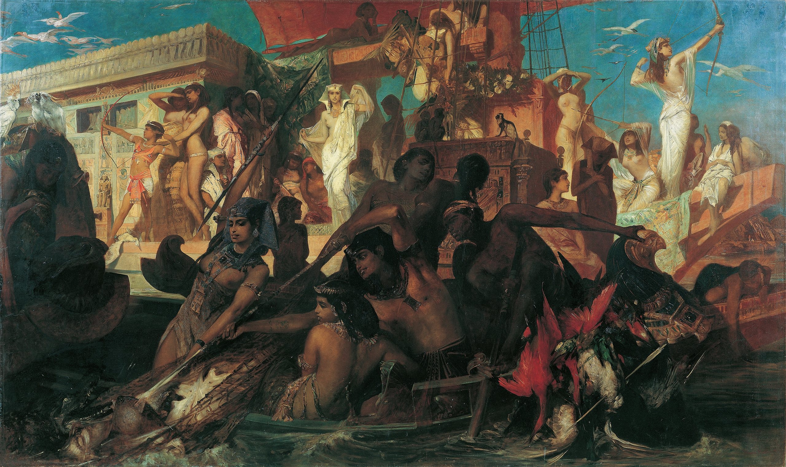 《尼罗河狩猎》（The Nile Hunt）｜汉斯·马卡特 Hans Makart｜1876