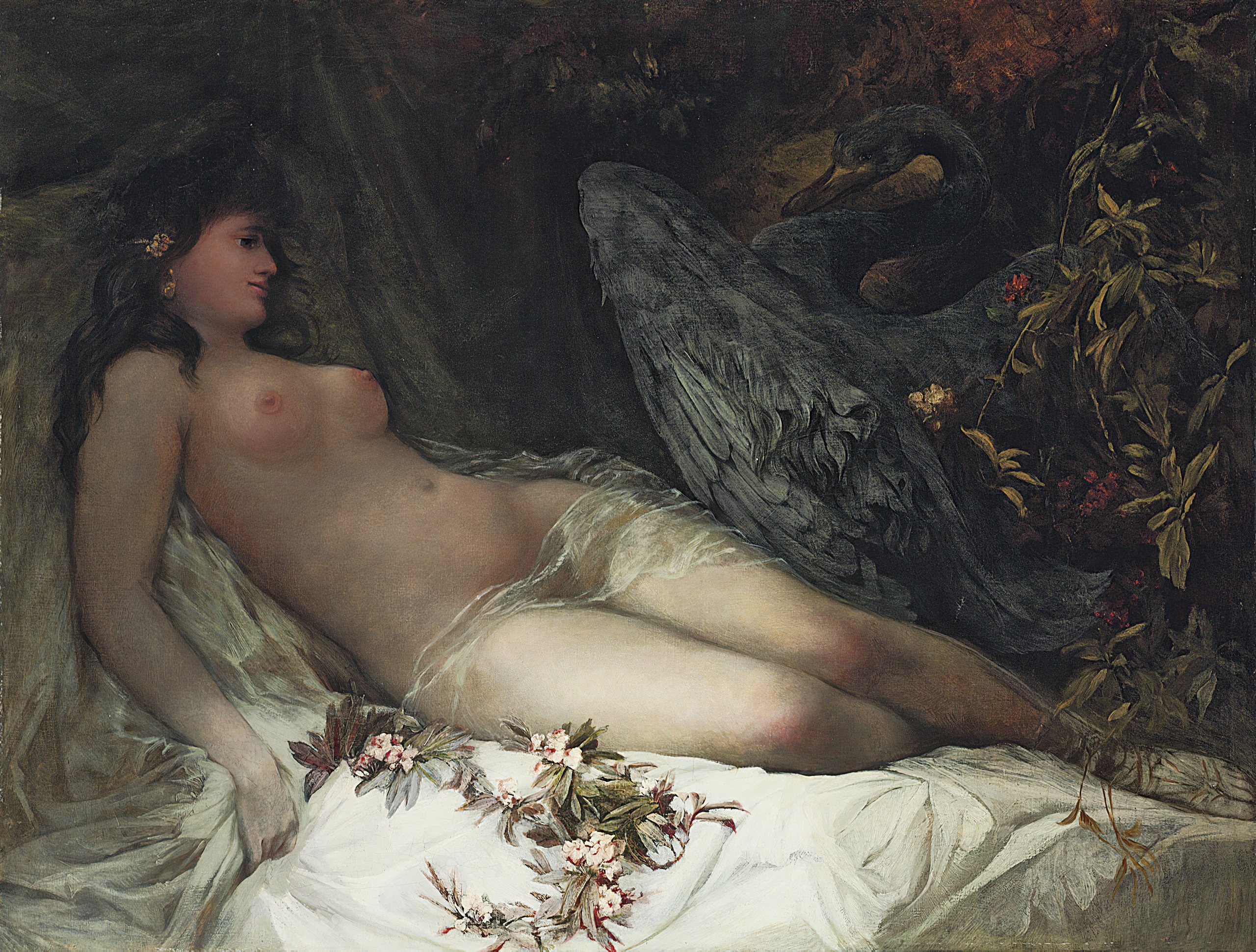 《丽达与天鹅》（Leda And The Swan）｜汉斯·马卡特 Hans Makart｜不明