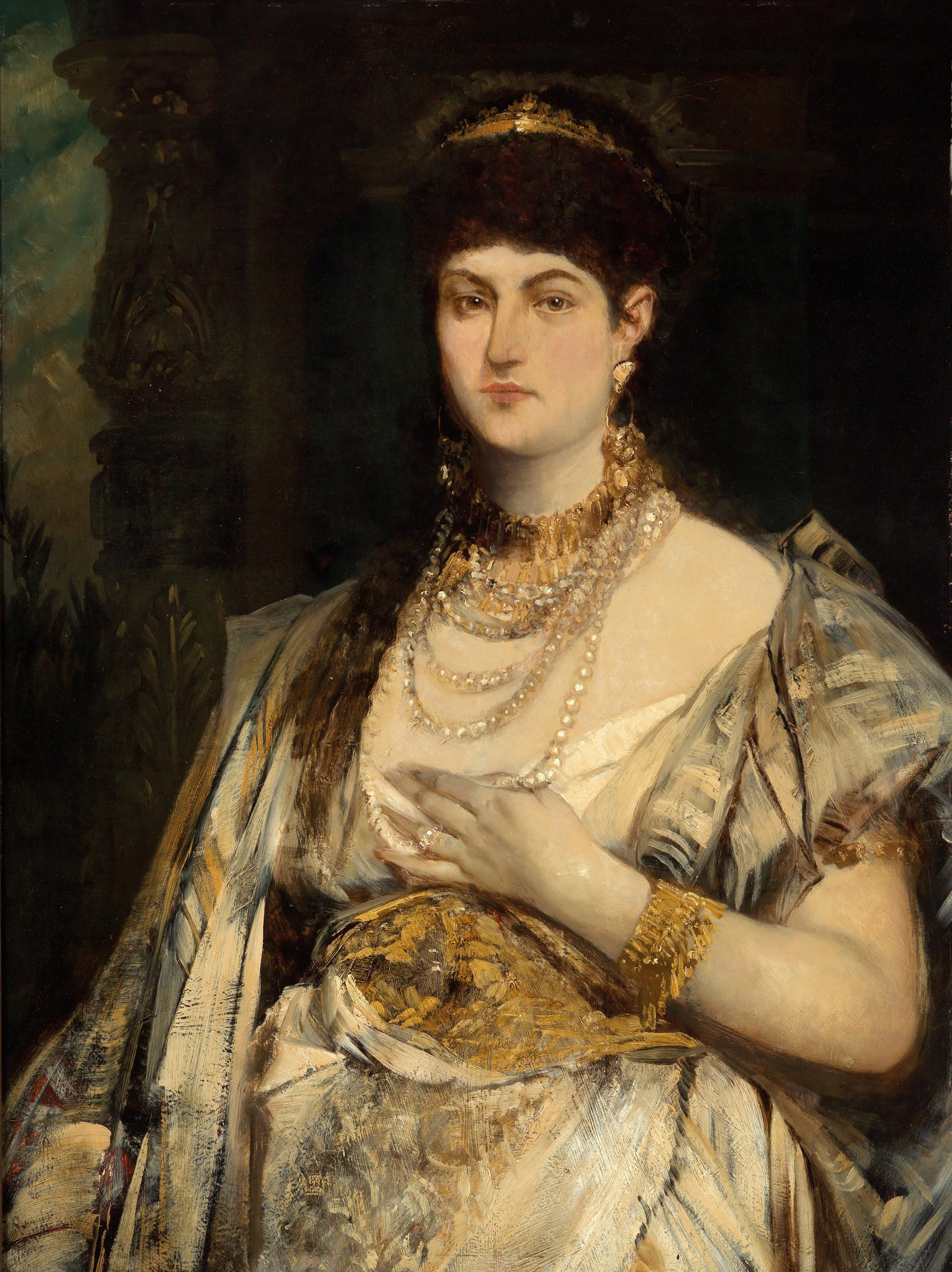 《亨利埃特·曼凯维奇的肖像》（Portrait of Henriette Mankiewicz）｜汉斯·马卡特 Hans Makart｜1877