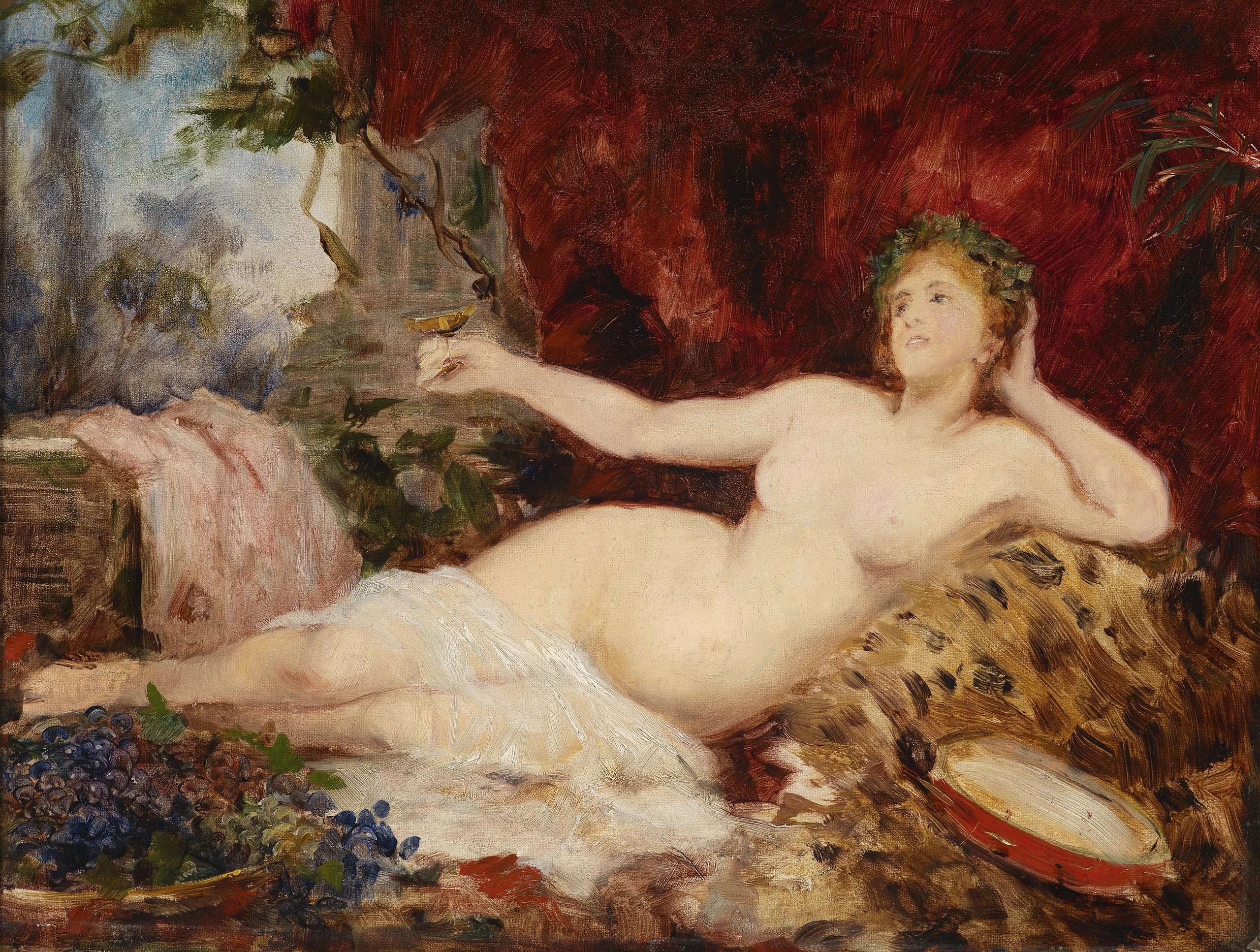 《休息的酒神》（Resting Bacchante）｜汉斯·马卡特 Hans Makart｜不明
