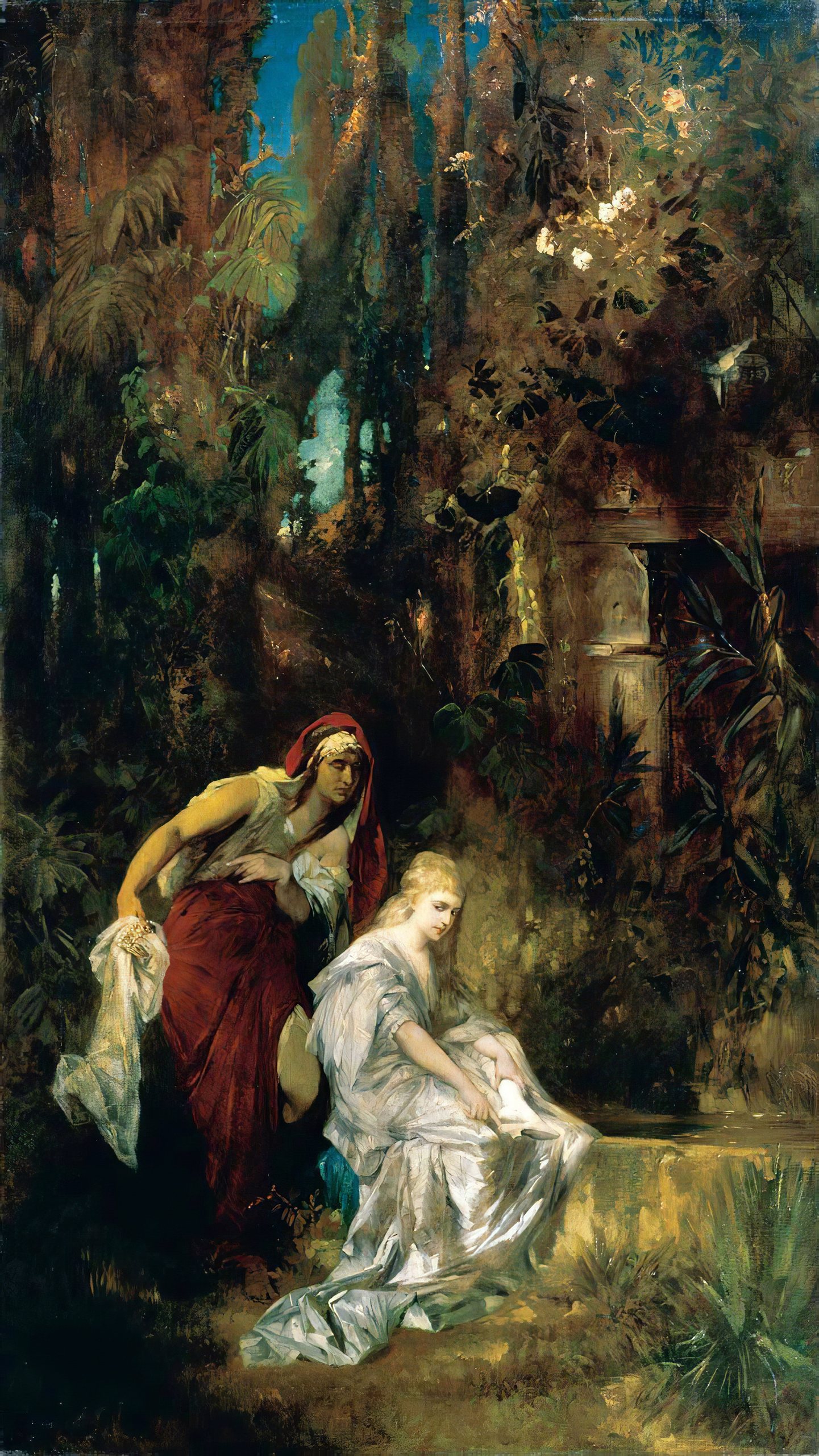 《白雪公主收到有毒的梳子》（Snow White Receives The Poisoned Comb）｜汉斯·马卡特 Hans Makart｜不明
