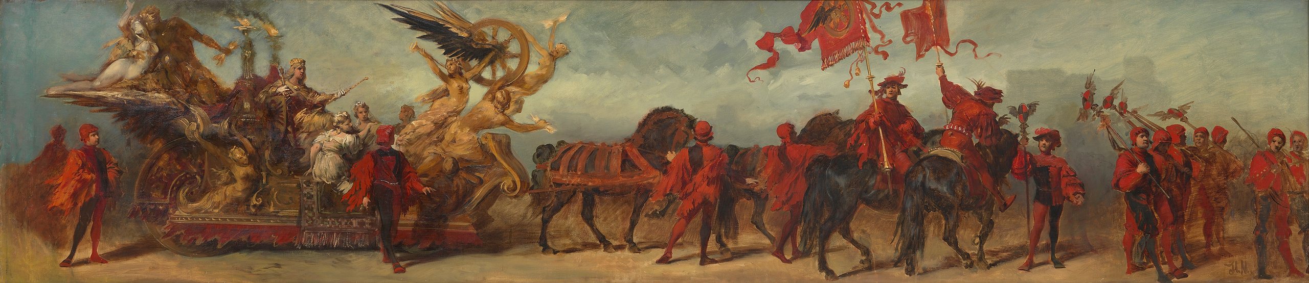 《1879 年选美比赛的设计——铁路工人》（Design for the 1879 pageant – The Railway Workers）｜汉斯·马卡特 Hans Makart｜1879
