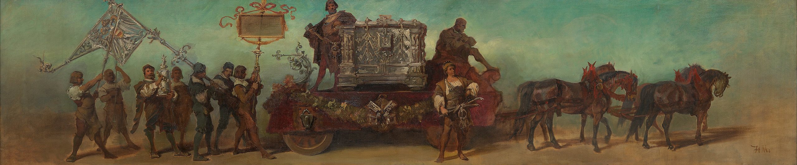 《1879 年选美比赛的设计 – The Locksmiths》（Design for the 1879 pageant - The Locksmiths）｜汉斯·马卡特 Hans Makart｜1879