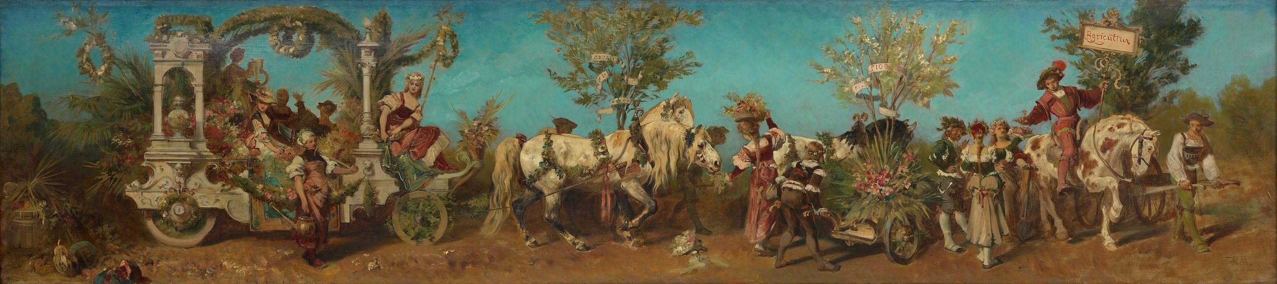 《1879 年选美比赛设计 – 园艺》（Design for the 1879 pageant - Horticulture）｜汉斯·马卡特 Hans Makart｜1879