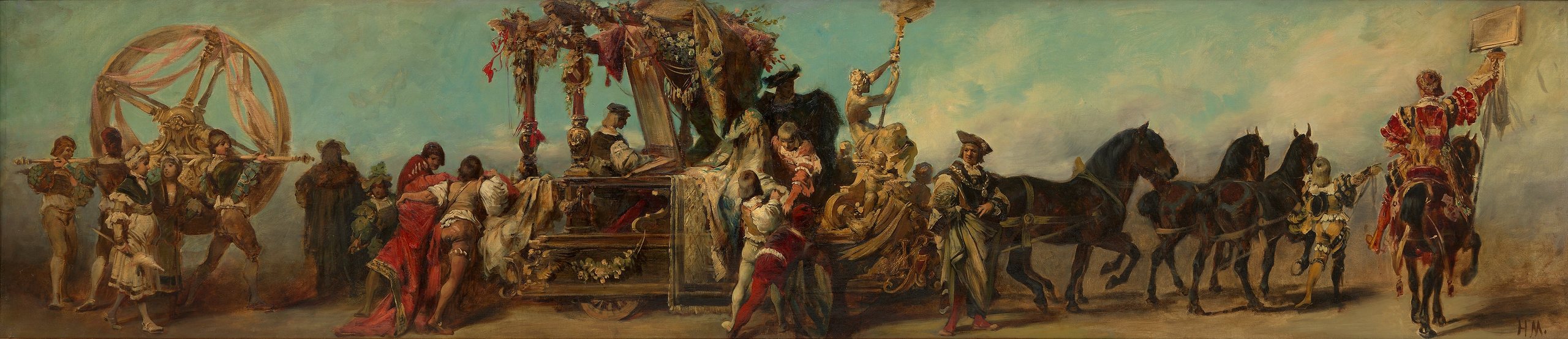《1879 年选美比赛的设计 – 纺织工业》（Design for the 1879 pageant - The textile industry）｜汉斯·马卡特 Hans Makart｜1879