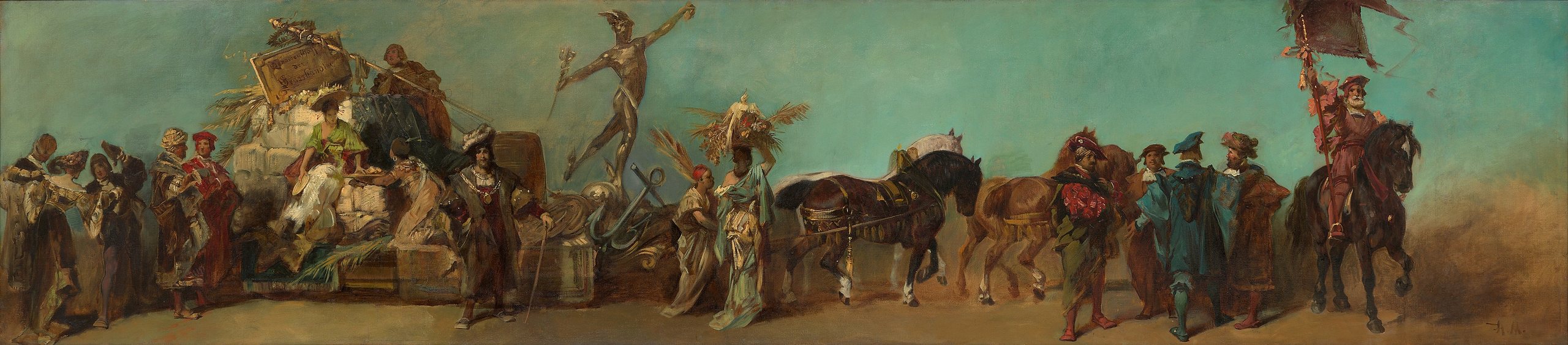 《无题》（Design for the 1879 pageant - The wholesalers' cooperative）｜汉斯·马卡特 Hans Makart｜1879