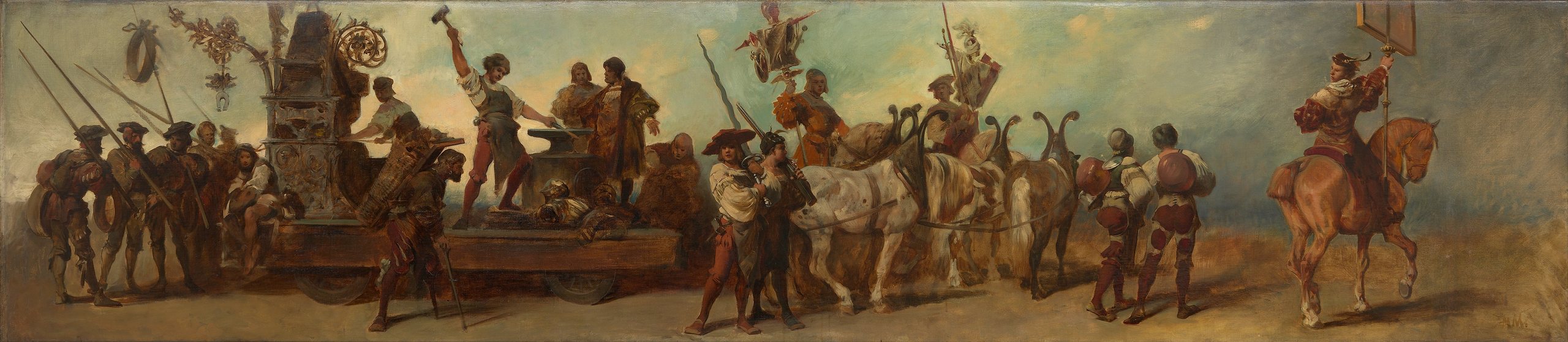 《1879 年选美比赛的设计 – The Smithy》（Design for the 1879 pageant - The Smithy）｜汉斯·马卡特 Hans Makart｜1879