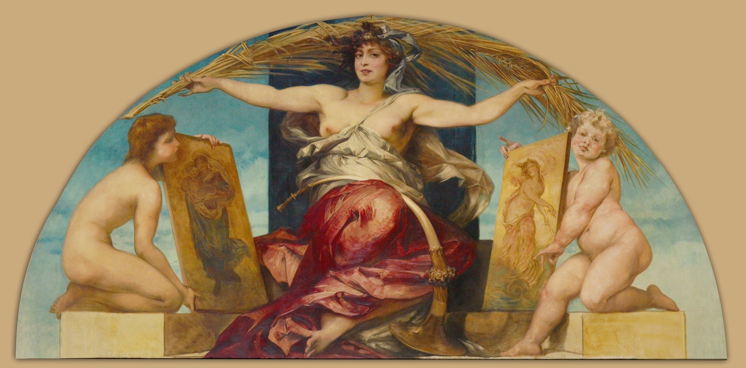 《宗教与世俗绘画的寓言》（Allegory of Religious and Profane Painting）｜汉斯·马卡特 Hans Makart｜1881-1884
