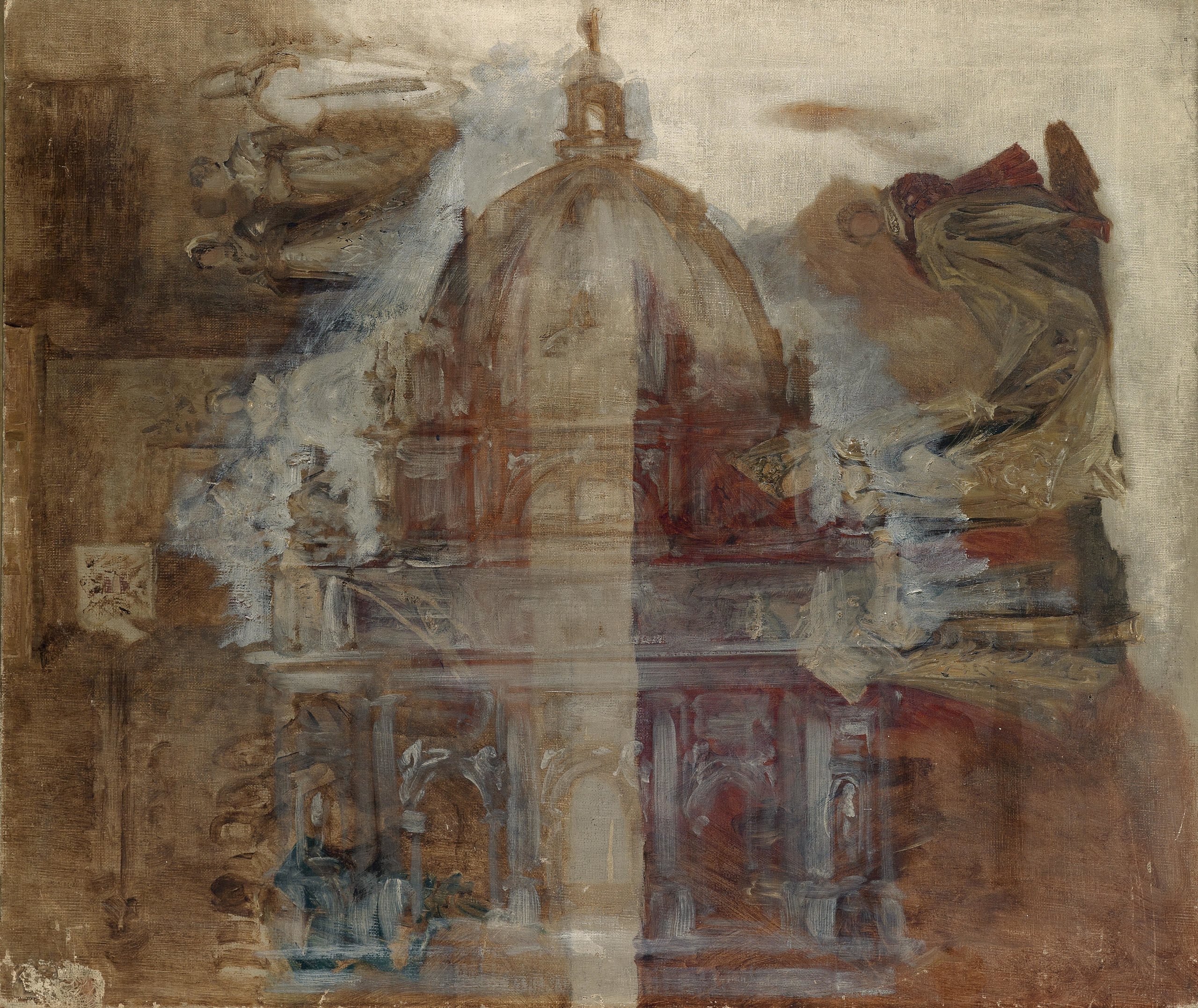 《大教堂的草图》（Sketch of a cathedral）｜汉斯·马卡特 Hans Makart｜不明