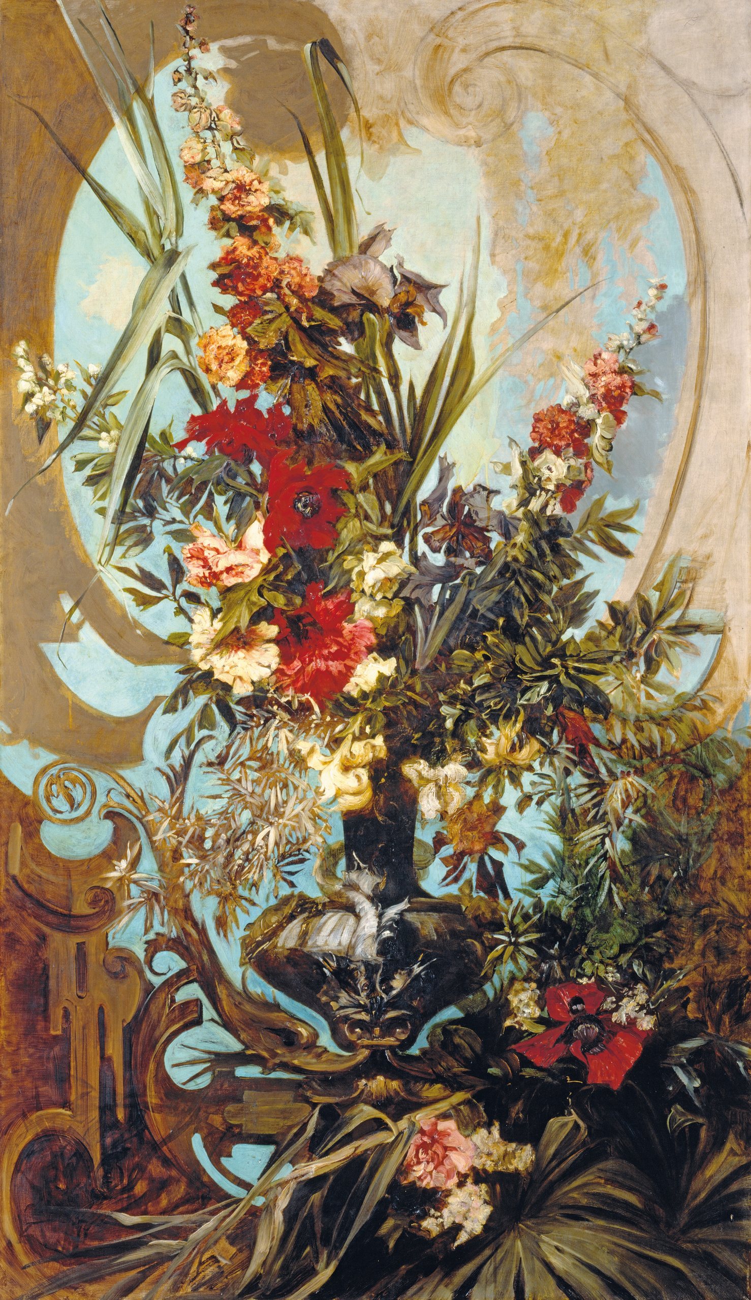 《鲜花花束》（Flower bouquet）｜汉斯·马卡特 Hans Makart｜1884
