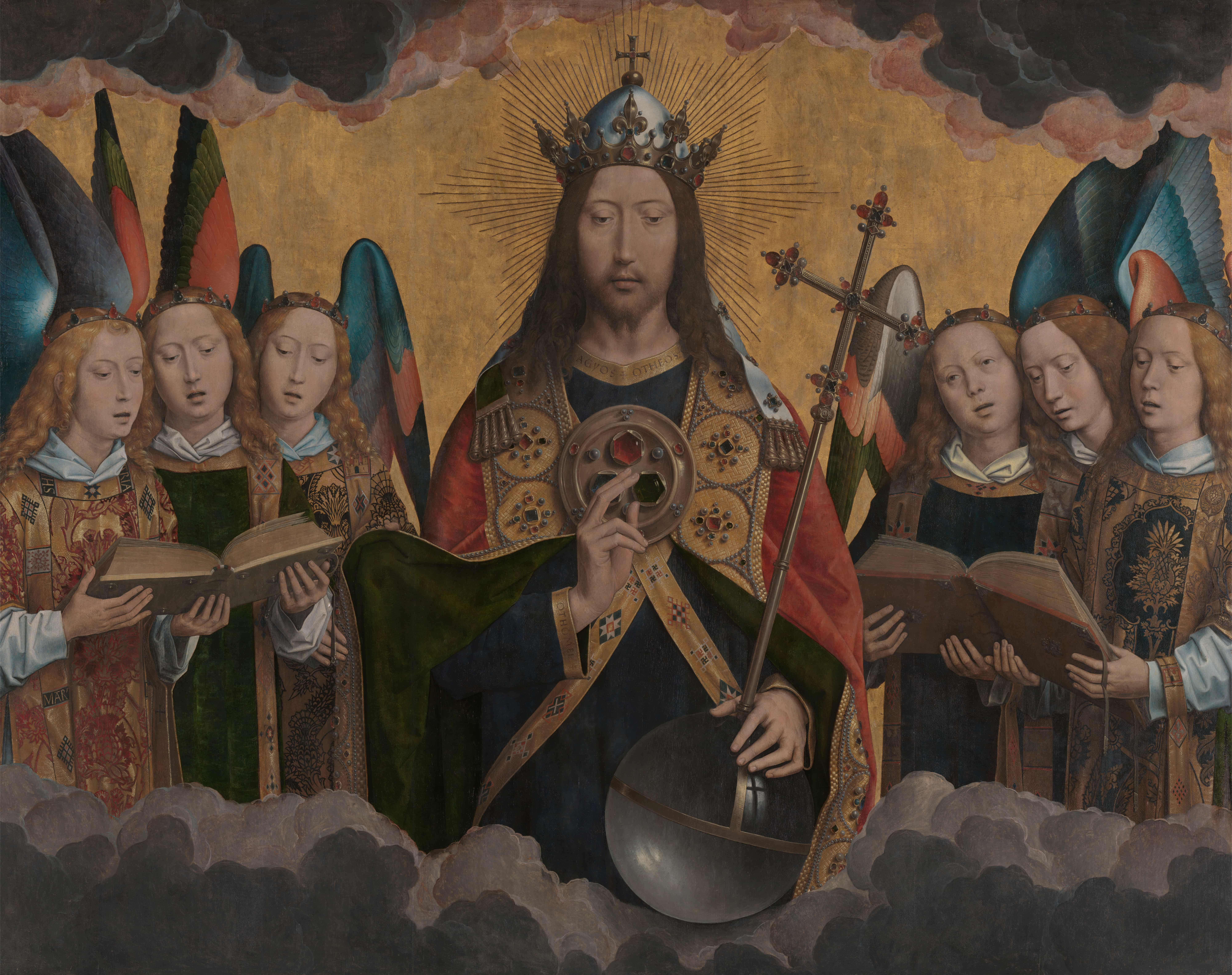 《上帝与歌唱的天使》（God the Father with Singing Angels）｜汉斯·梅姆林 Hans Memling｜1483–1494