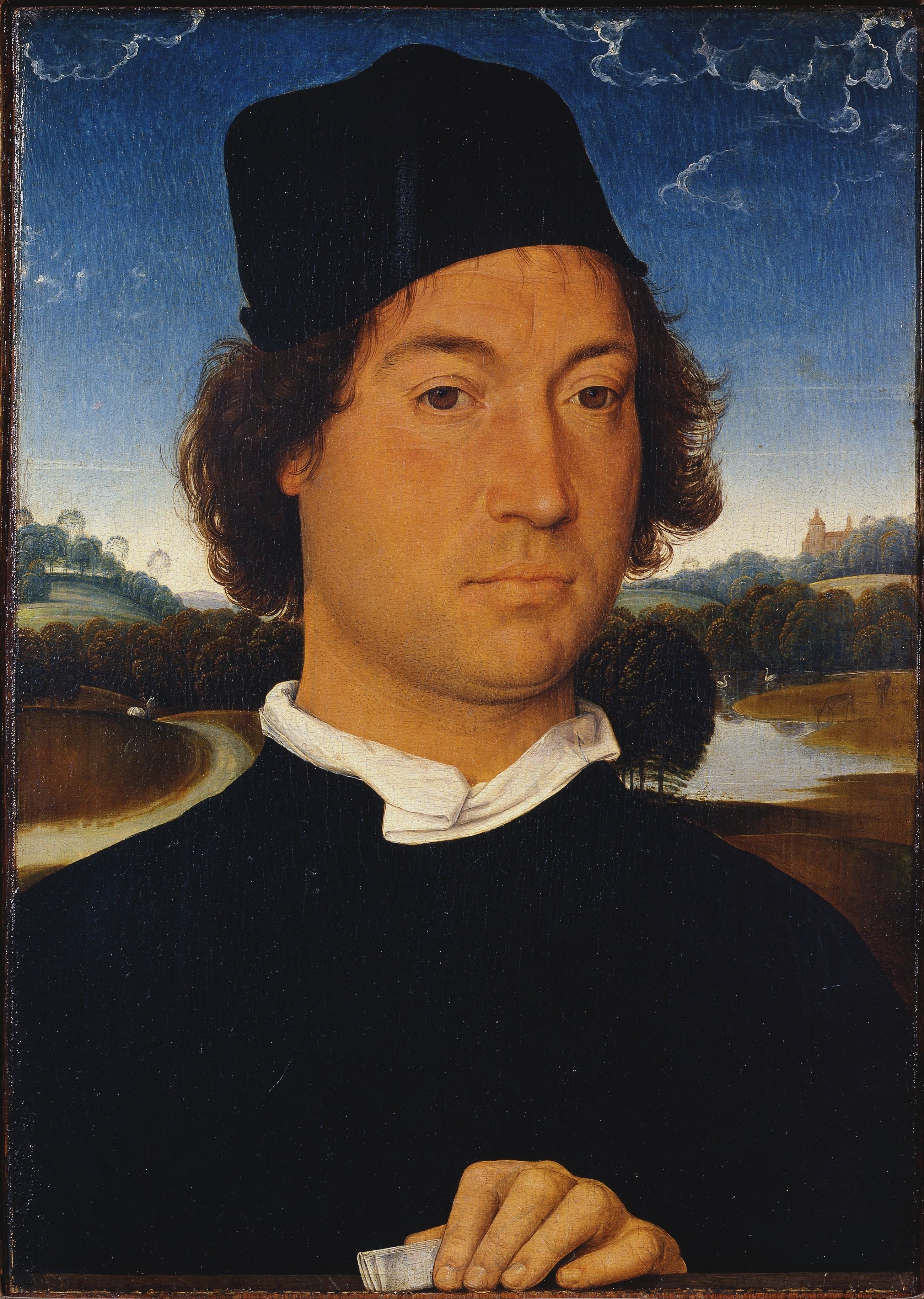 《手持信件的无名男子肖像》（Portrait of an Unknown Man with a Letter）｜汉斯·梅姆林 Hans Memling｜1485–1489