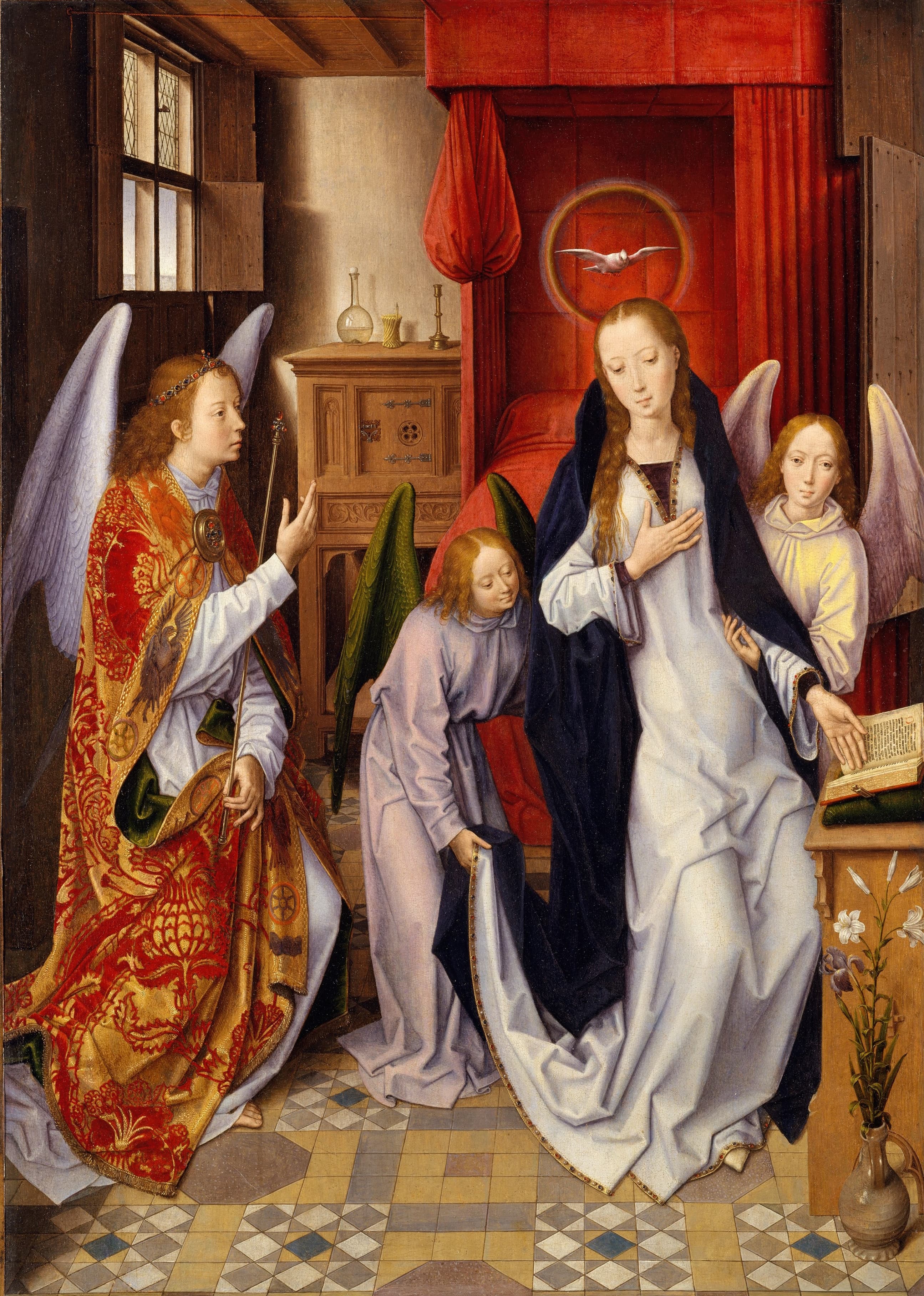 《圣母领报》（The Annunciation）｜汉斯·梅姆林 Hans Memling｜1480–1489