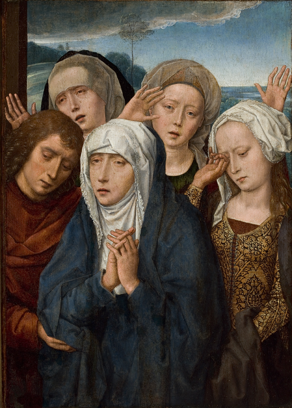 《哀悼的圣母、圣若望与加利利虔诚妇女》（The Mourning Virgin with Saint John and the Pious Women from Galilee）｜汉斯·梅姆林 Hans Memling｜约1485–1490