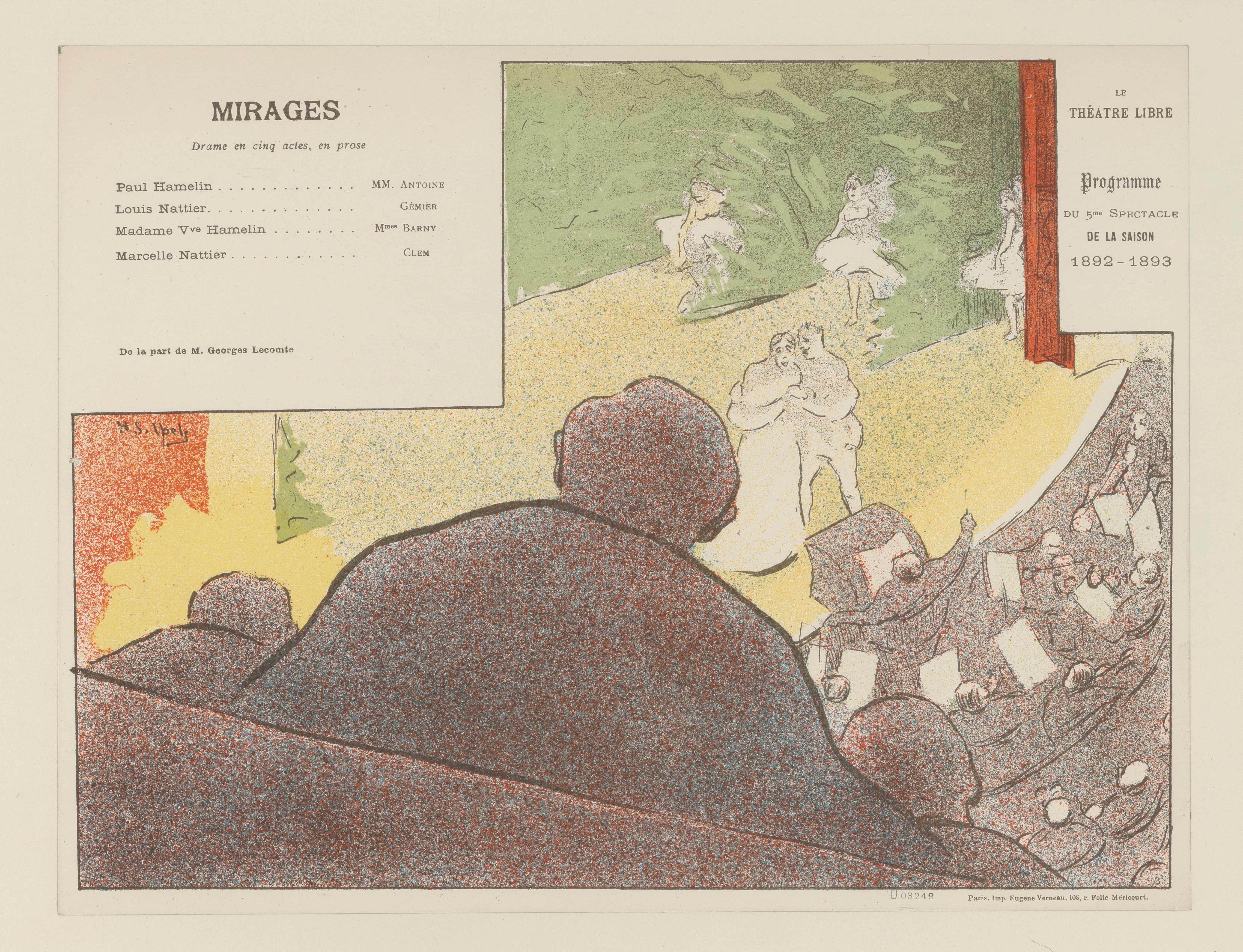 《自由剧院 – 节目 – 本季第五场演出 – 1892-1893》（The Free Theater – Program – of the 5th Show – of the Season – 1892-1893）｜亨利-加布里埃尔·伊贝尔 Henri-Gabriel Ibels｜1892-1893