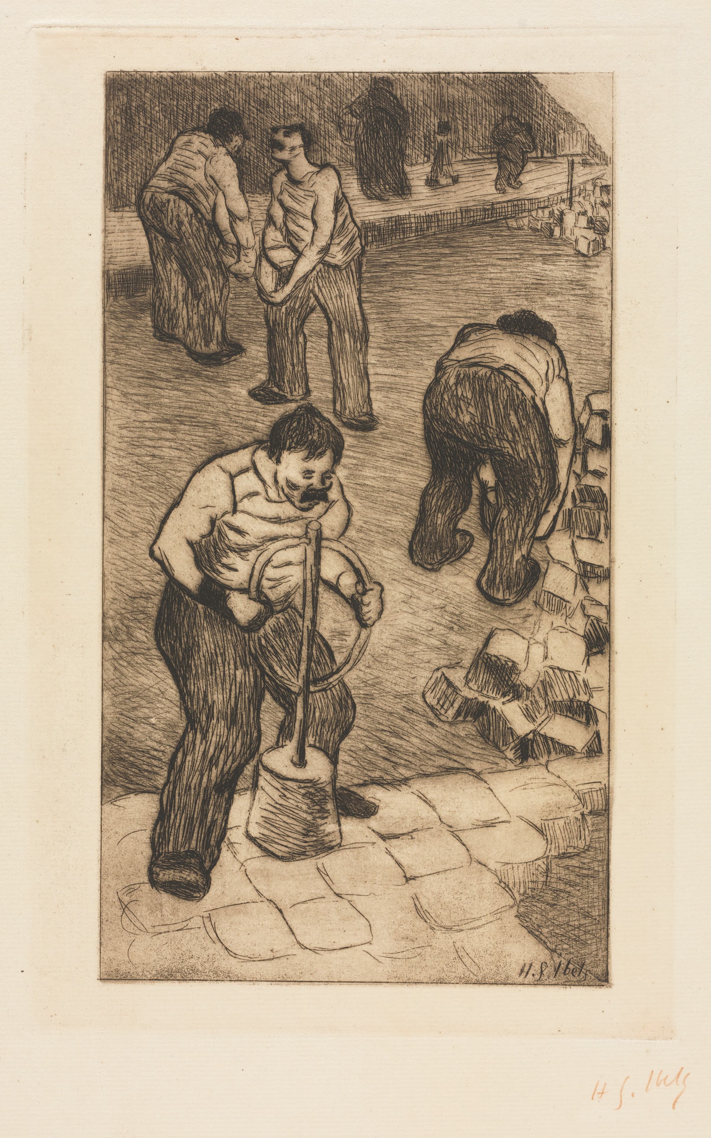 《街道摊铺机》（The Street Pavers）｜亨利-加布里埃尔·伊贝尔 Henri-Gabriel Ibels｜1894
