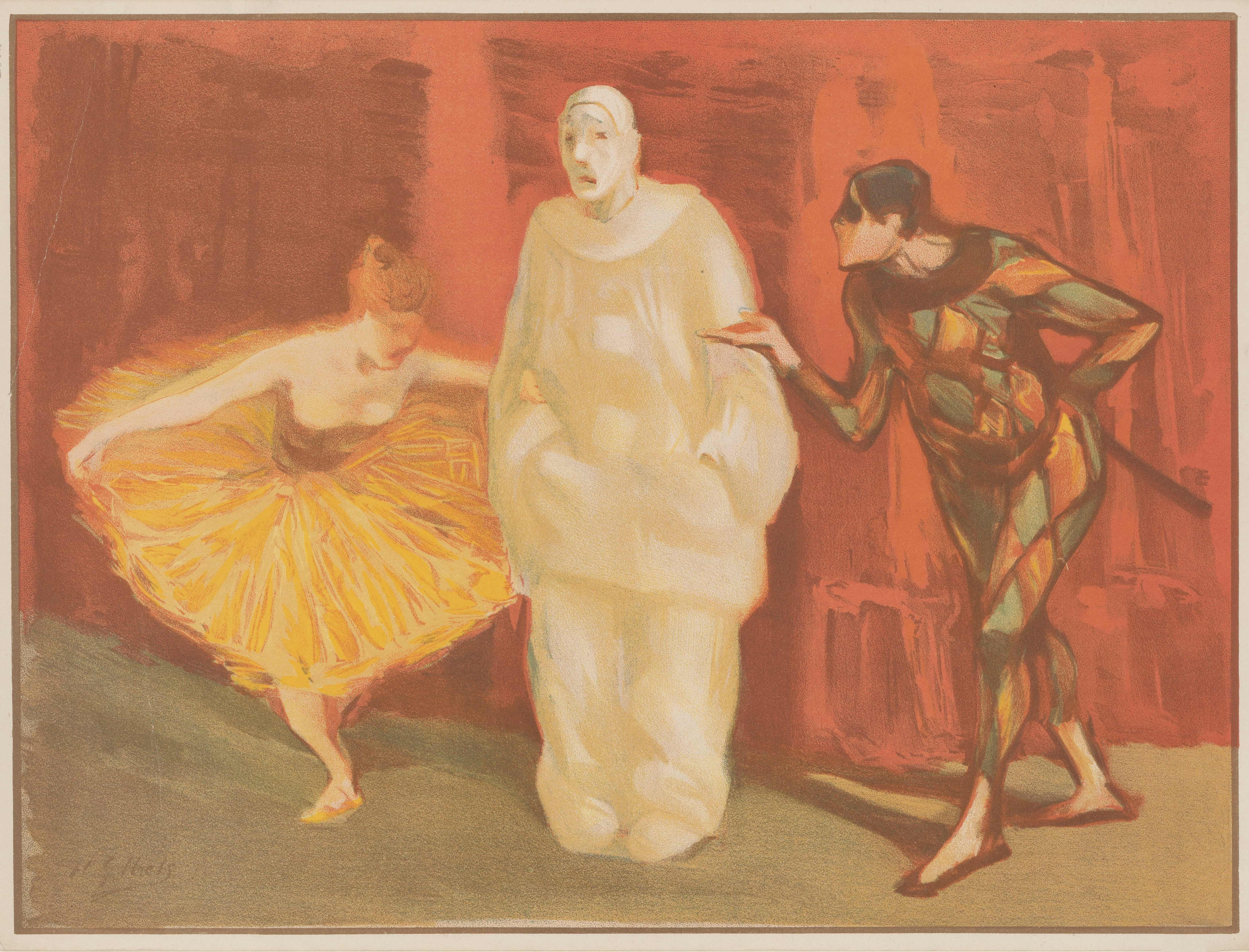 《哑剧》（Pantomime）｜亨利-加布里埃尔·伊贝尔 Henri-Gabriel Ibels｜1898