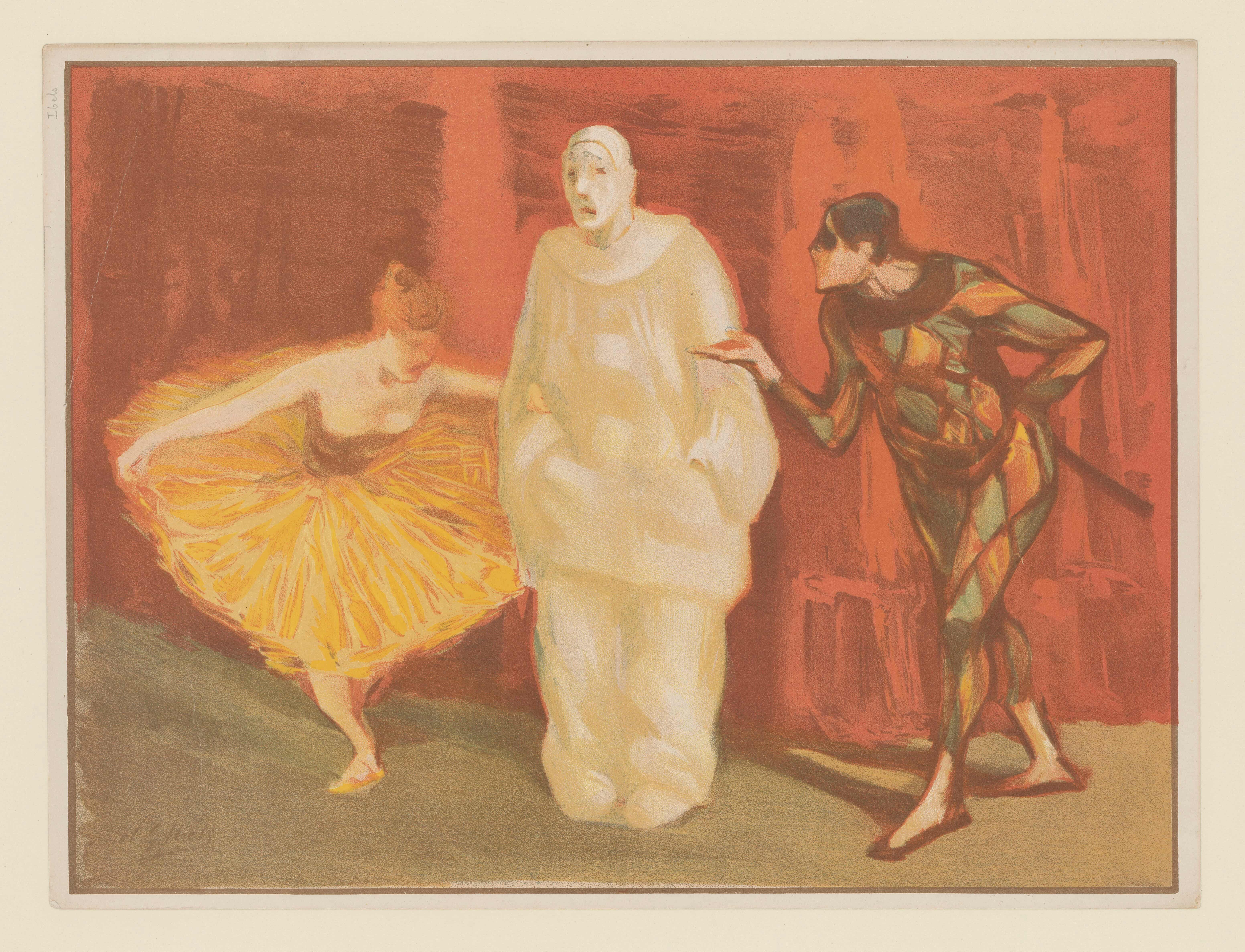 《哑剧》（Pantomime）｜亨利-加布里埃尔·伊贝尔 Henri-Gabriel Ibels｜1898