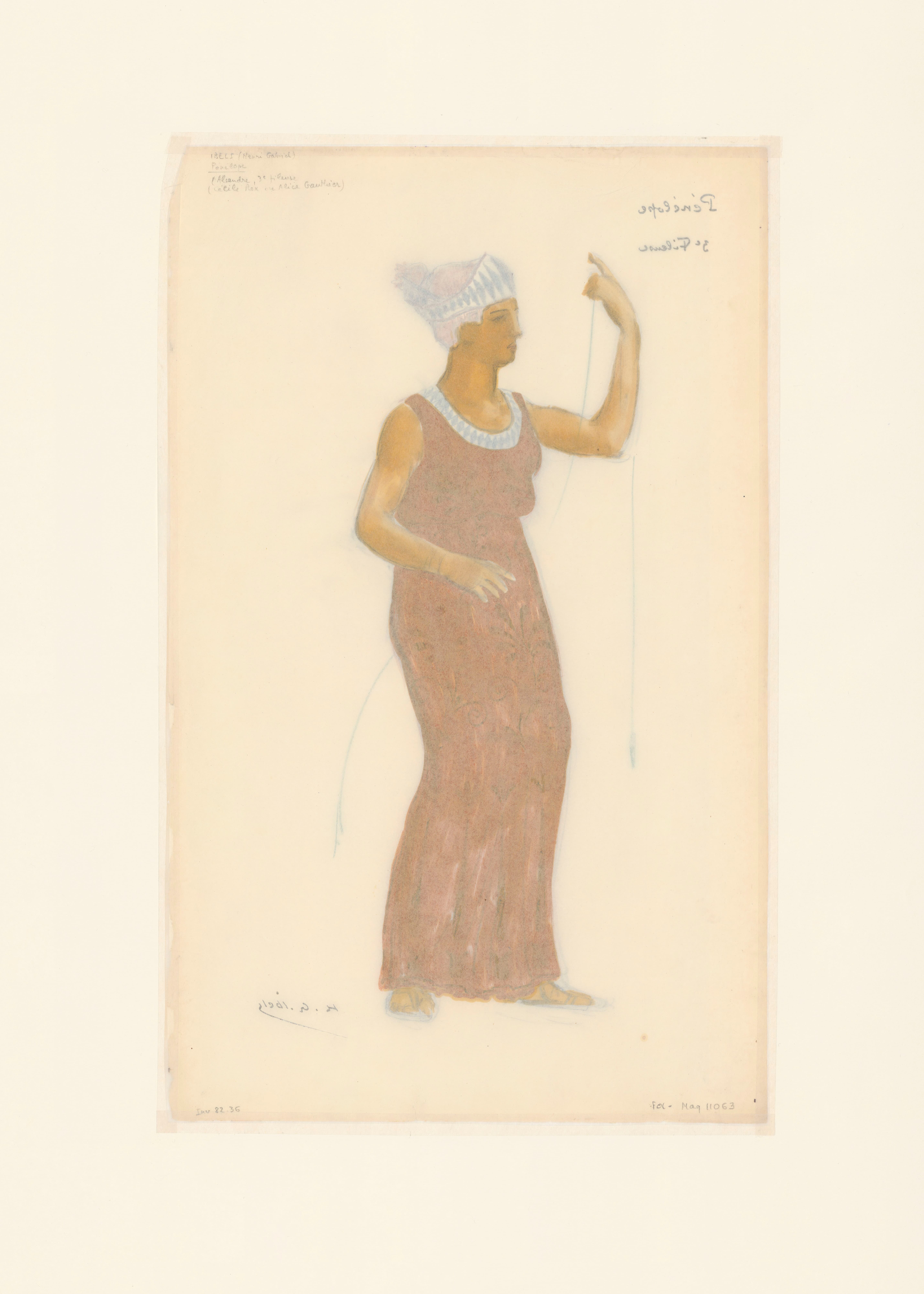 《Pénélope – 服装模特 – Alcandre，第三位旋转者（Cécile Rex 或 Alice Gauthier）》（Pénélope – costume model – Alcandre, third spinner (Cécile Rex or Alice Gauthier)）｜亨利-加布里埃尔·伊贝尔 Henri-Gabriel Ibels｜1923