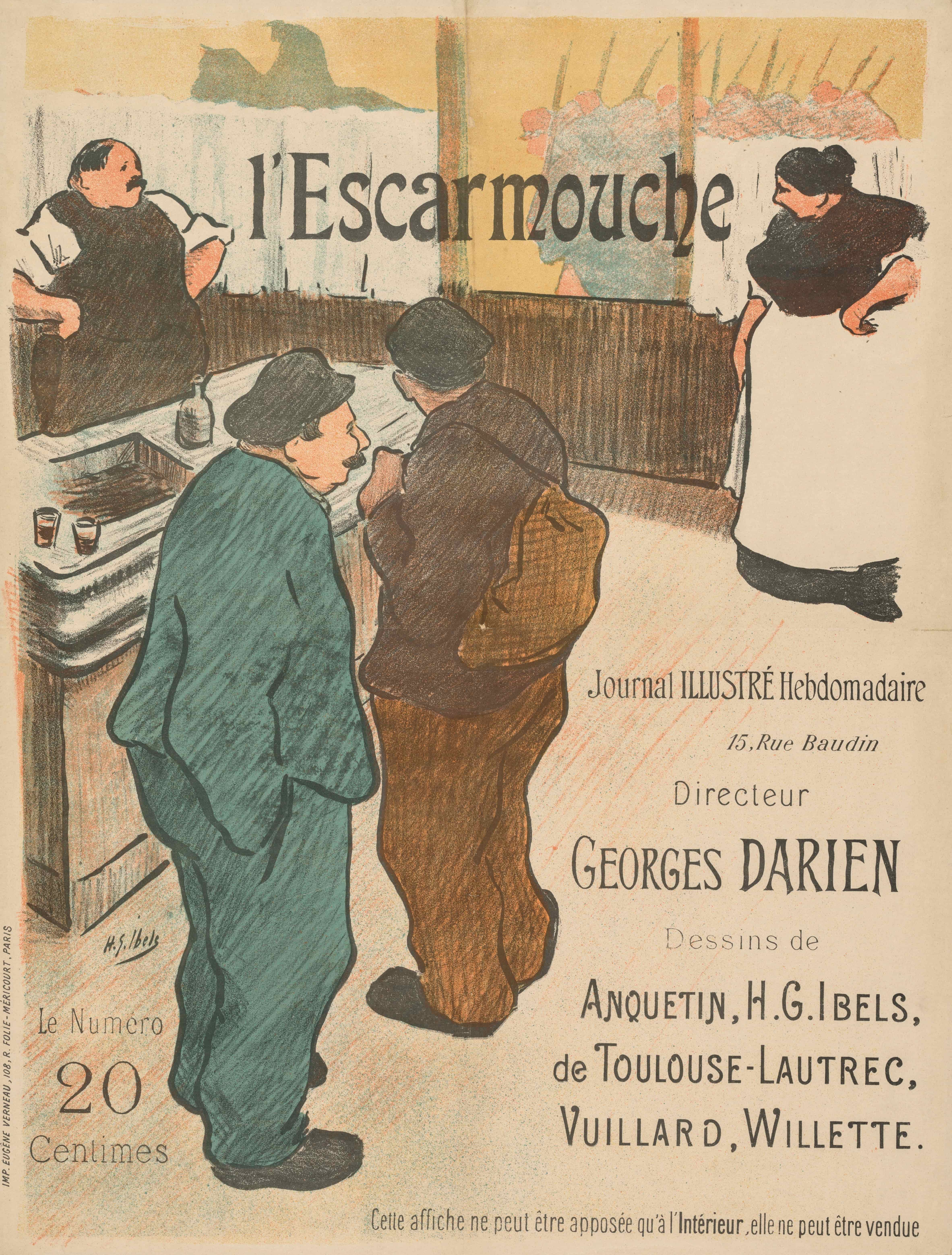 《L’Escarmouche 的插图》（Illustration for L’Escarmouche）｜亨利-加布里埃尔·伊贝尔 Henri-Gabriel Ibels｜不明