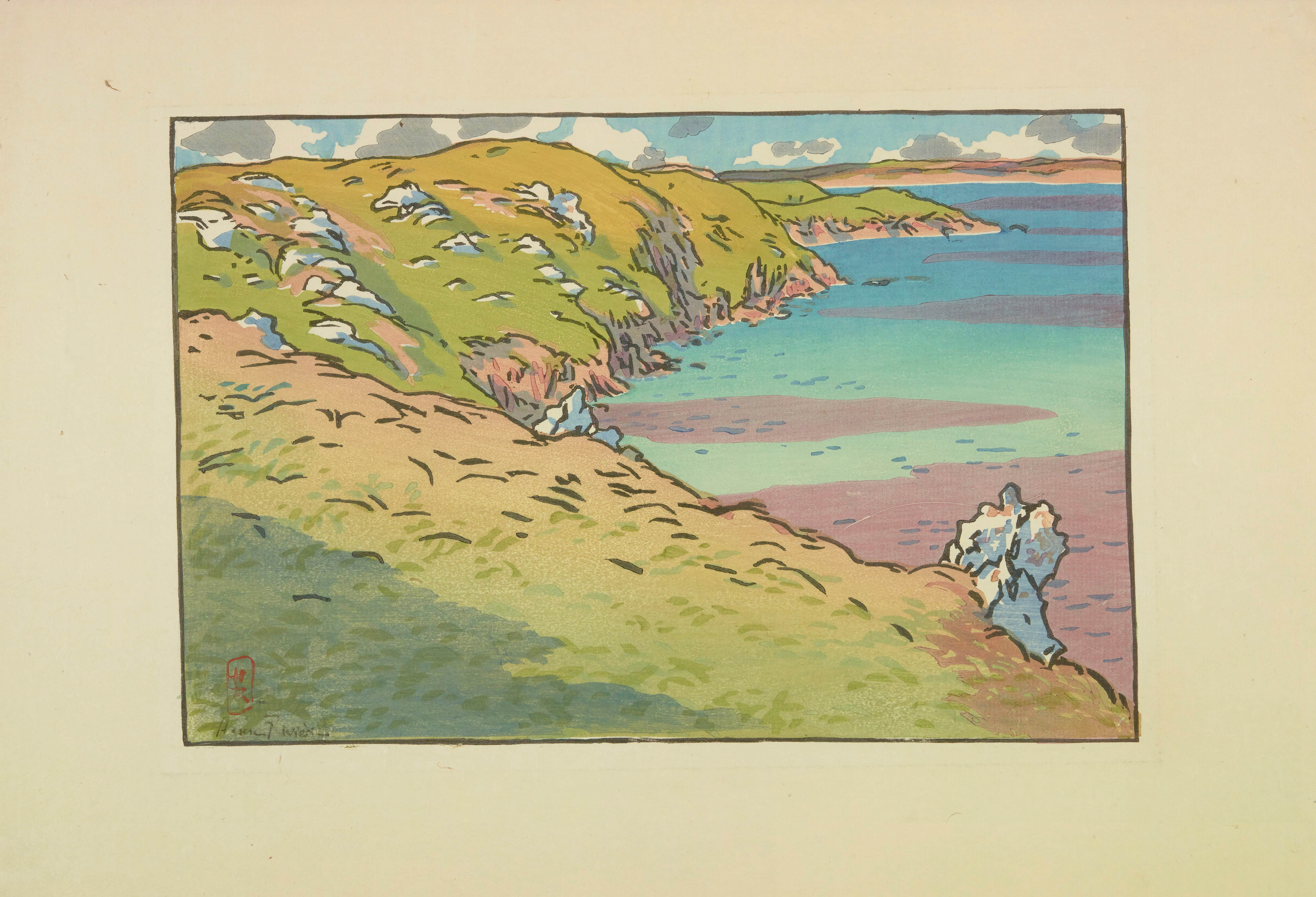 《拉弗雷斯奈湾（圣卡斯特）》（Bay of La Fresnaye (Saint-Cast)）｜亨利·里维埃 Henri Rivière｜1891