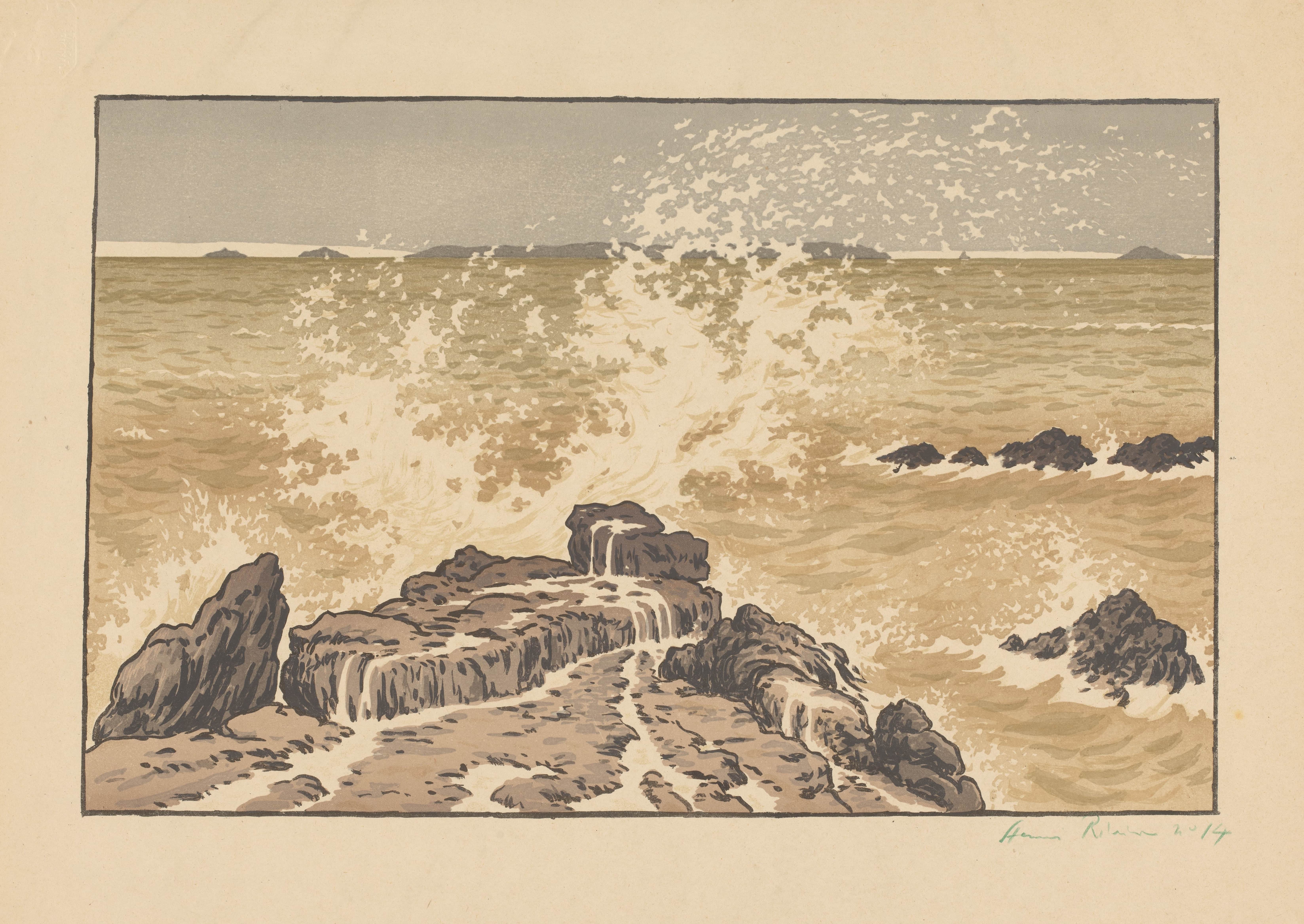 《浪花》（The Wave）｜亨利·里维埃 Henri Rivière｜1893