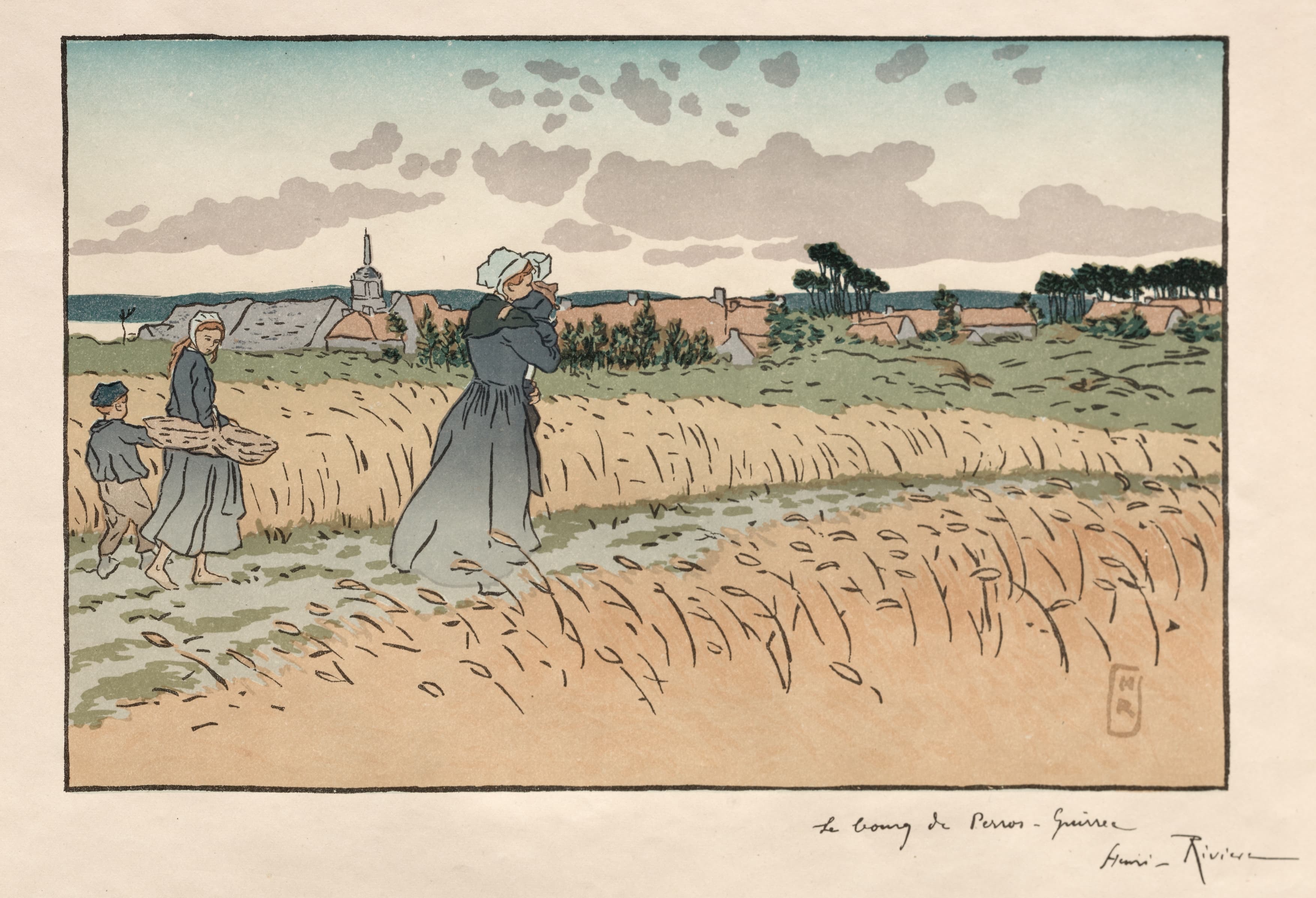 《巴黎风景；佩罗斯-吉雷克自治区》（Parisian Landscapes; The Borough of Perros-Guirec）｜亨利·里维埃 Henri Rivière｜1896