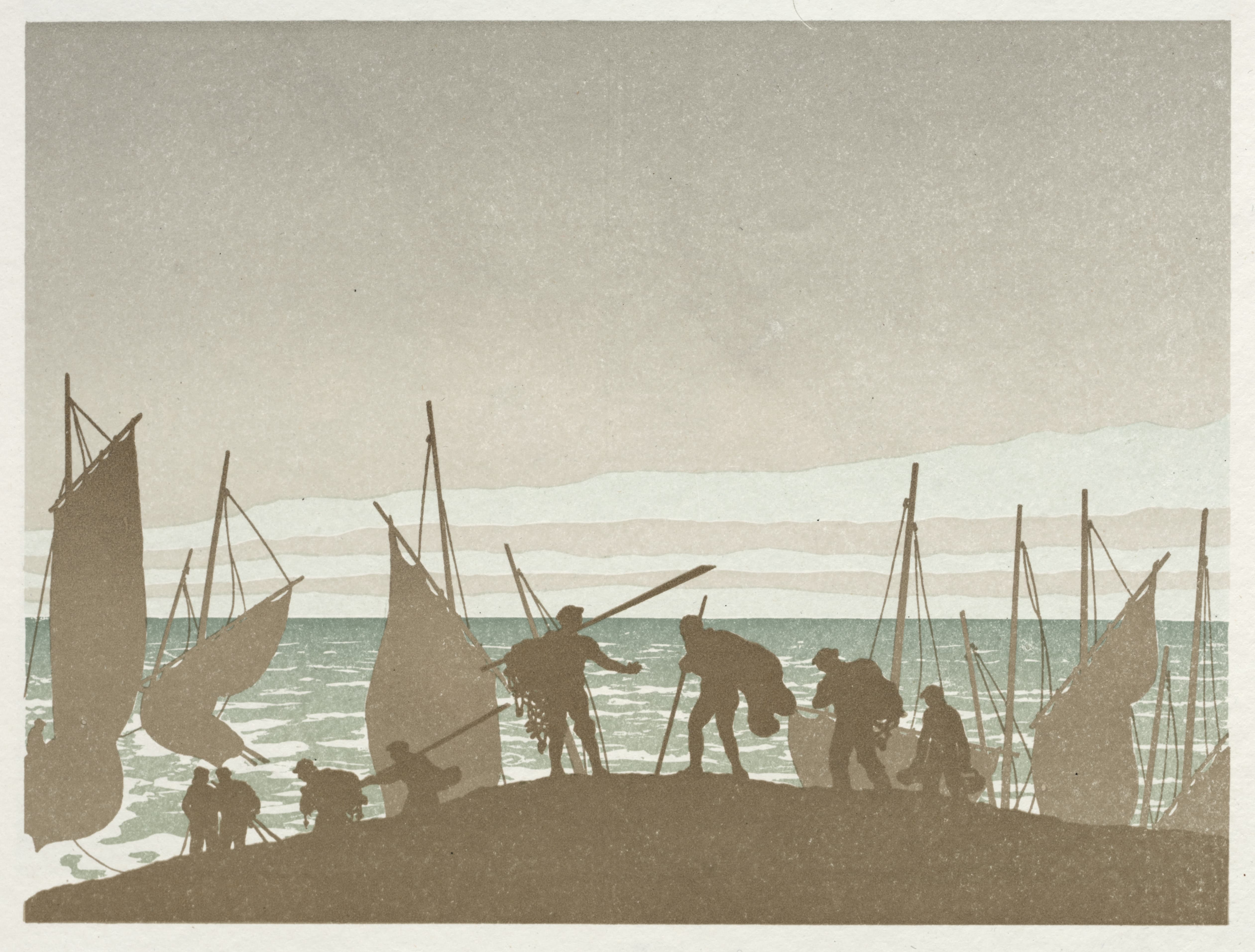 《流浪的犹太人；渔民》（The Wandering Jew; The Fishermen）｜亨利·里维埃 Henri Rivière｜1896